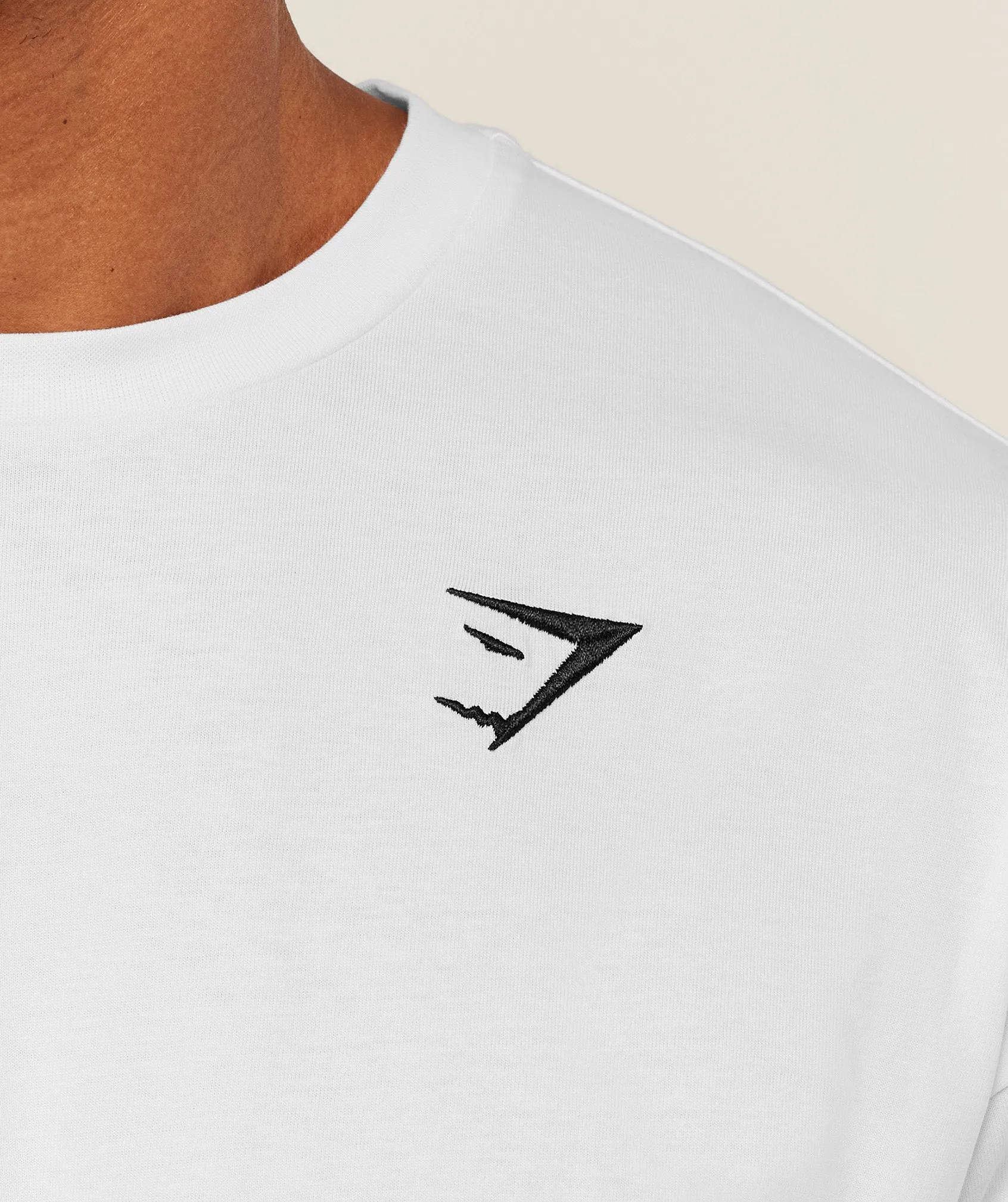 Gymshark Crest Oversized T-Shirt - GS White sold by Gymshark product image thumbnail 5