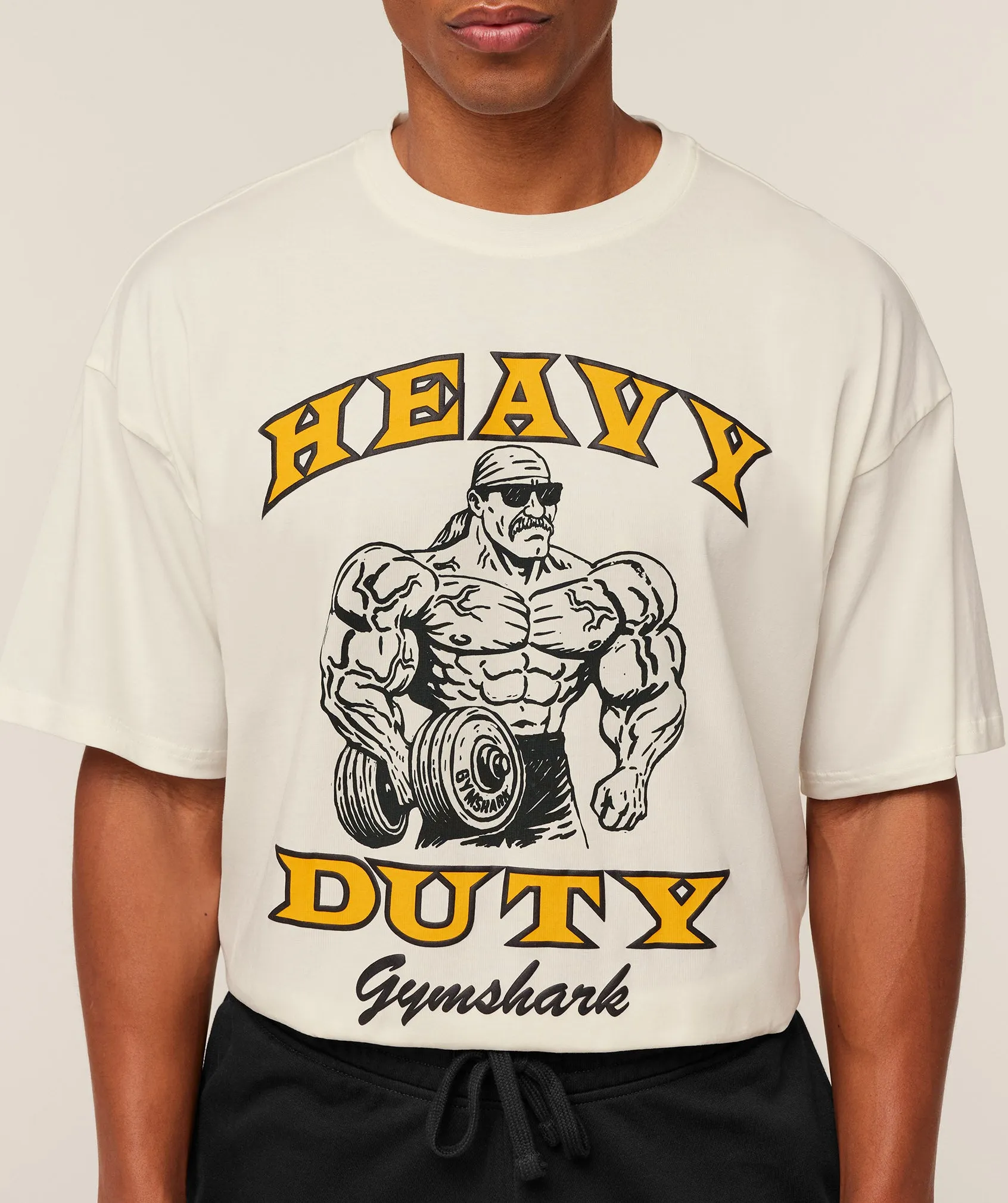 Gymshark Heavy Duty Bro Graphic T-Shirt - GS Soft White sold by Gymshark product image thumbnail 5