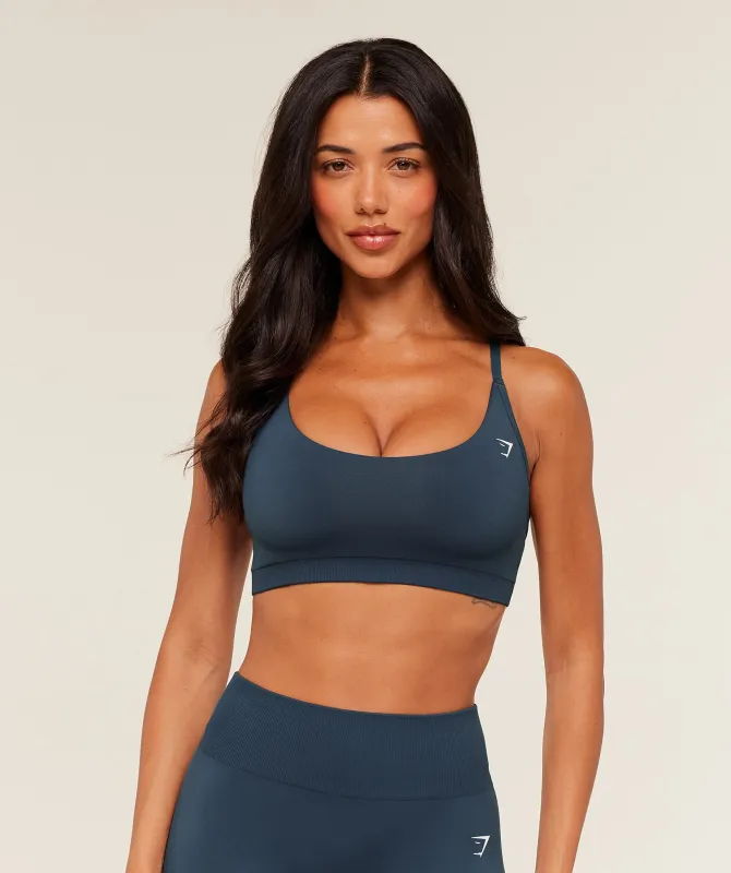 Gymshark Everyday Seamless Racerback Sports Bra - GS Stealth Blue sold by Gymshark