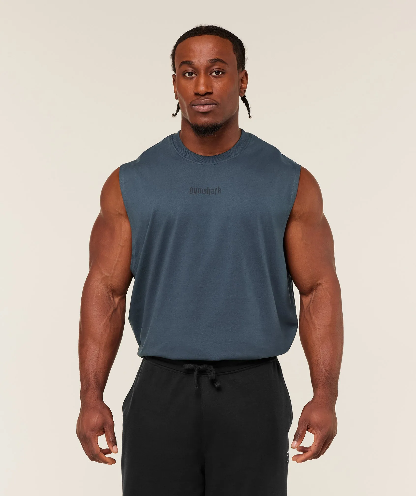 Gymshark Olde English Tank - GS Stealth Blue sold by Gymshark product image thumbnail 3