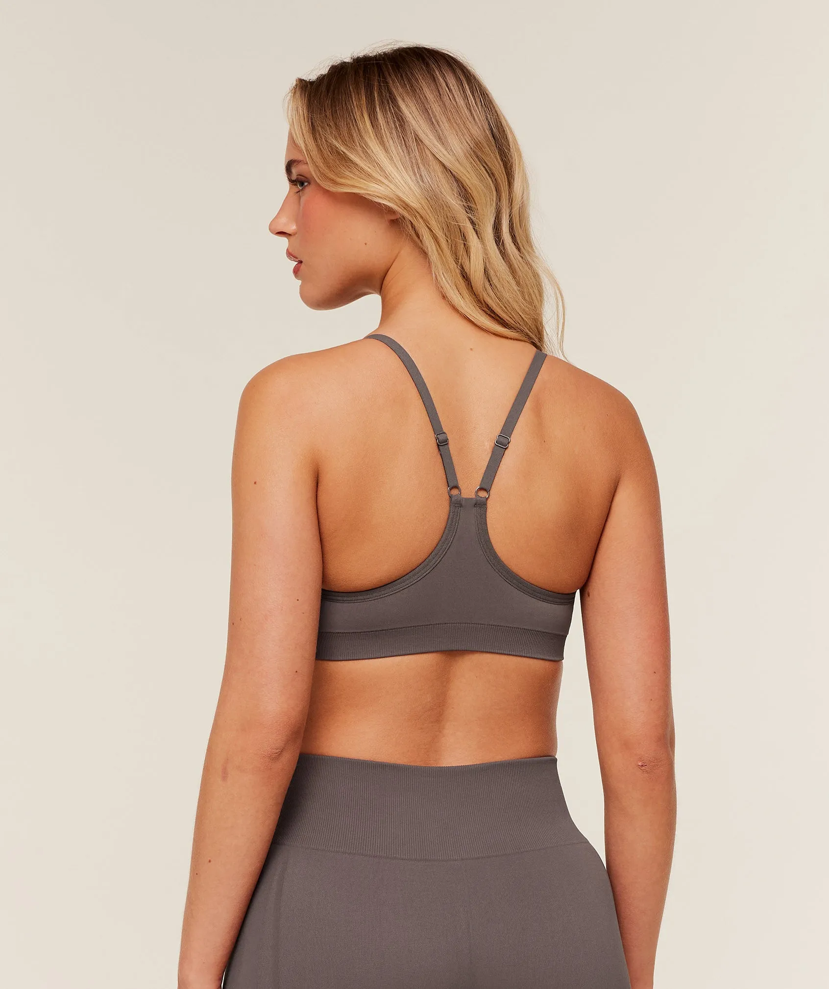 Gymshark Everyday Seamless Racerback Sports Bra - Cool Brown sold by Gymshark product image thumbnail 2