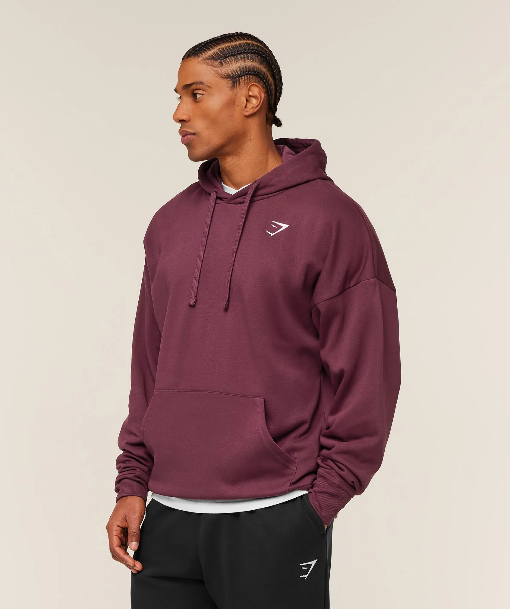 Gymshark Crest Oversized Hoodie - GS Impact Burgundy sold by Gymshark product image thumbnail 3