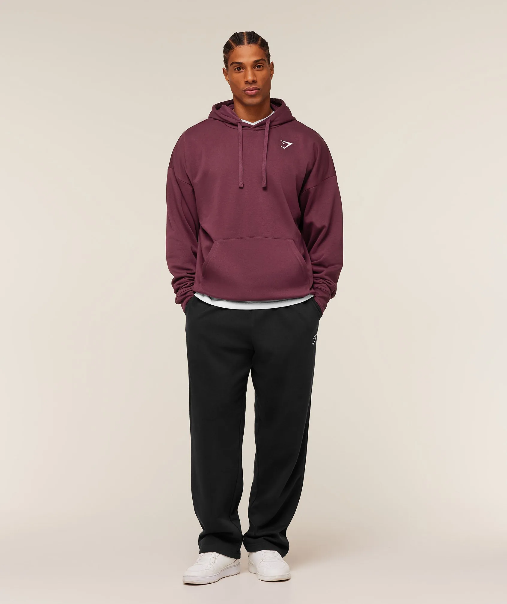 Gymshark Crest Oversized Hoodie - GS Impact Burgundy sold by Gymshark product image thumbnail 4