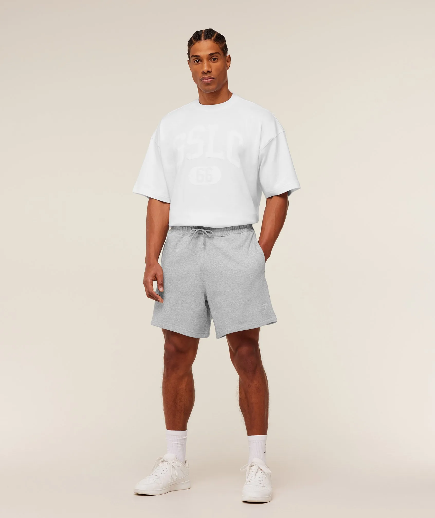 Gymshark Crest Shorts - Light Grey Core Marl sold by Gymshark product image thumbnail 4