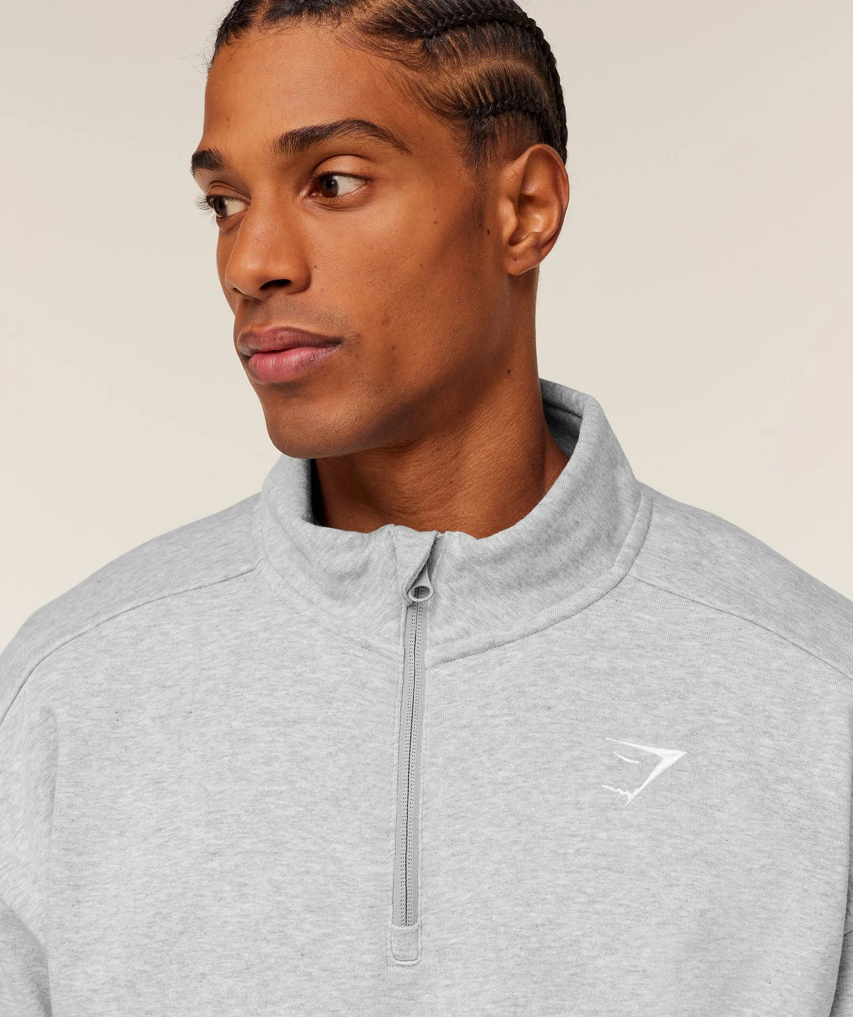 Gymshark Crest 1/4 Zip - Light Grey Core Marl sold by Gymshark product image thumbnail 5