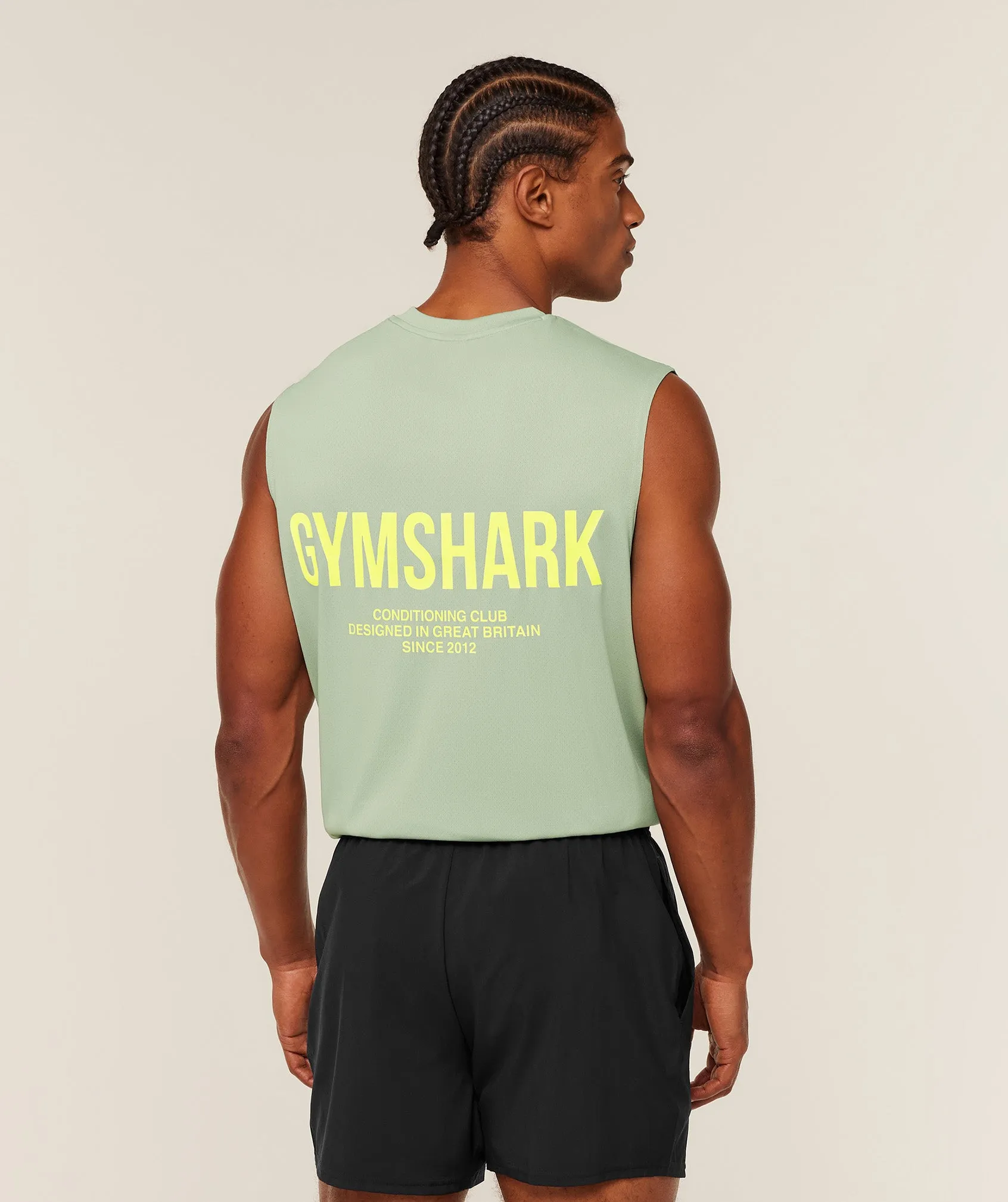Gymshark Conditioning Club Tank - GS Haze Green/GS Sorbet Yellow sold by Gymshark product image thumbnail 2