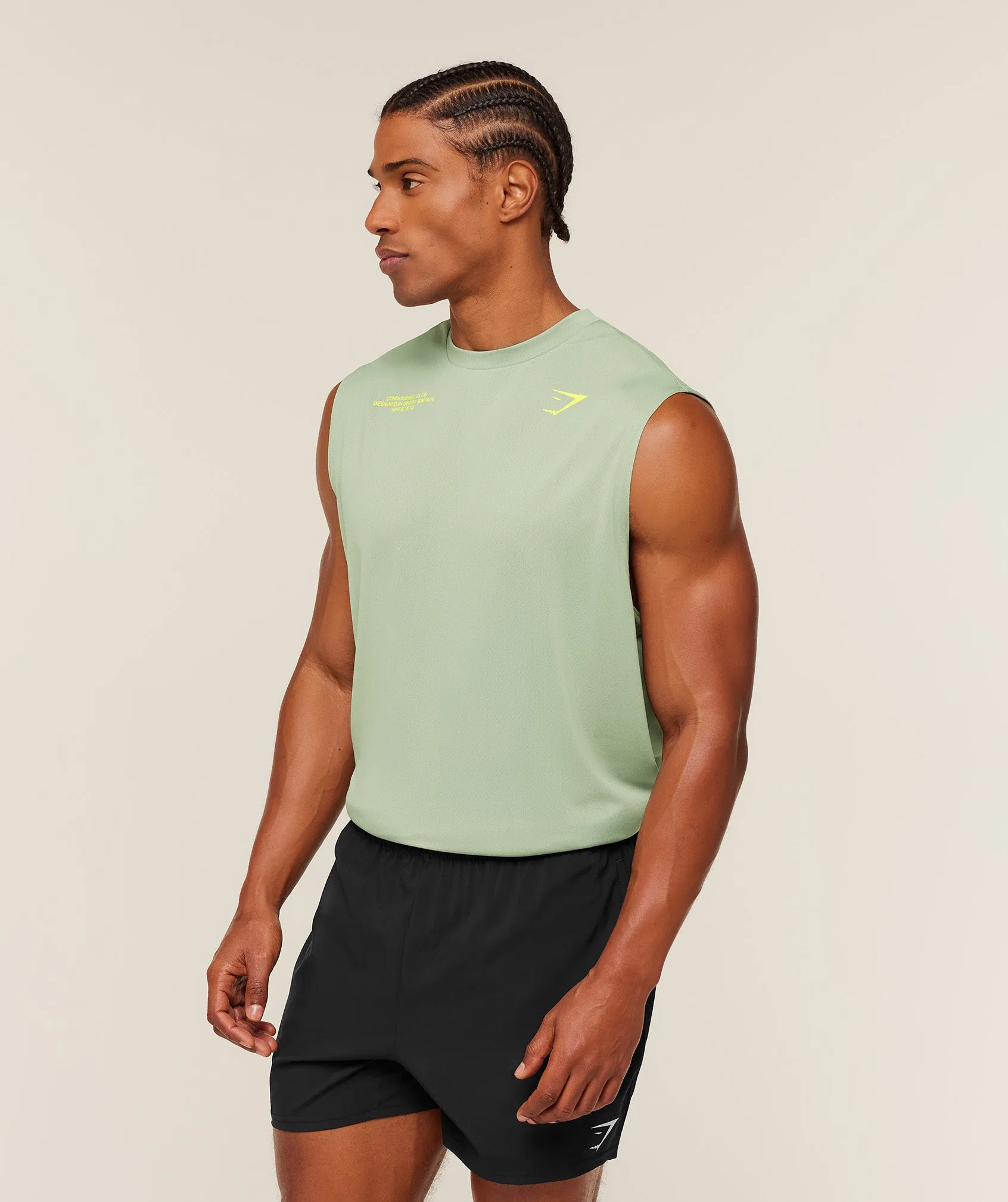 Gymshark Conditioning Club Tank - GS Haze Green/GS Sorbet Yellow sold by Gymshark product image thumbnail 3