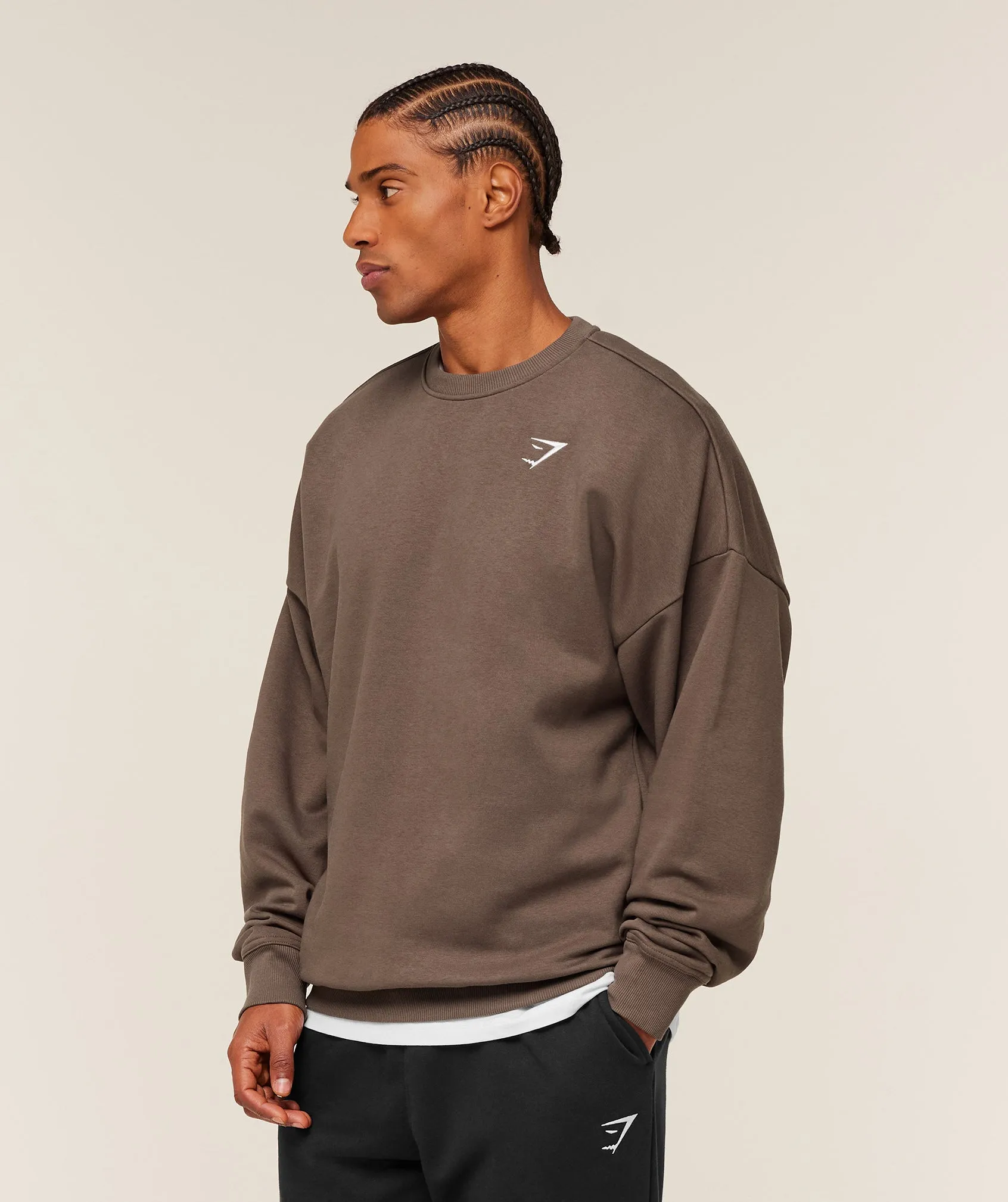 Gymshark Oversized Crest Crew - Soft Brown sold by Gymshark product image thumbnail 3