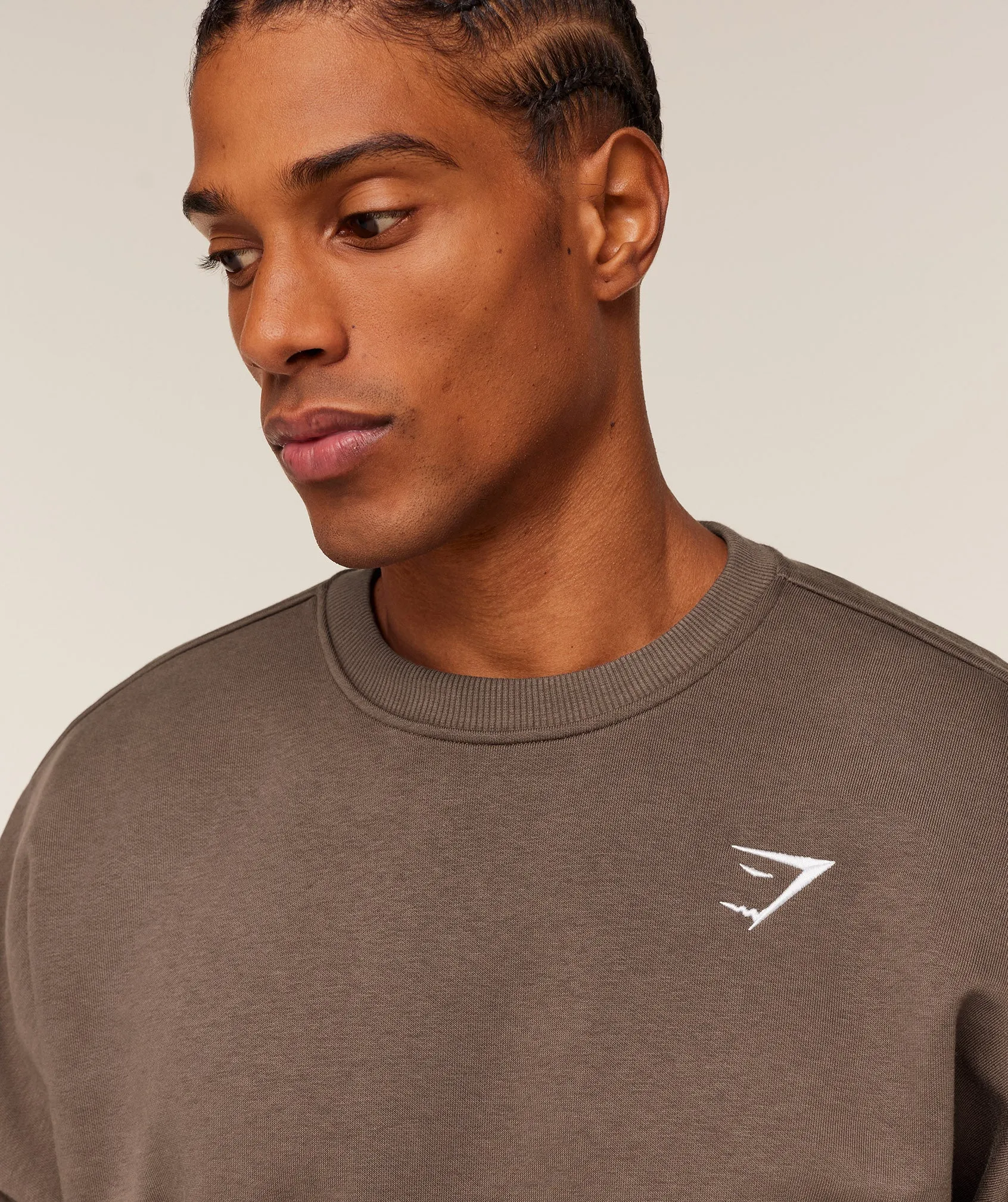 Gymshark Oversized Crest Crew - Soft Brown sold by Gymshark product image thumbnail 5