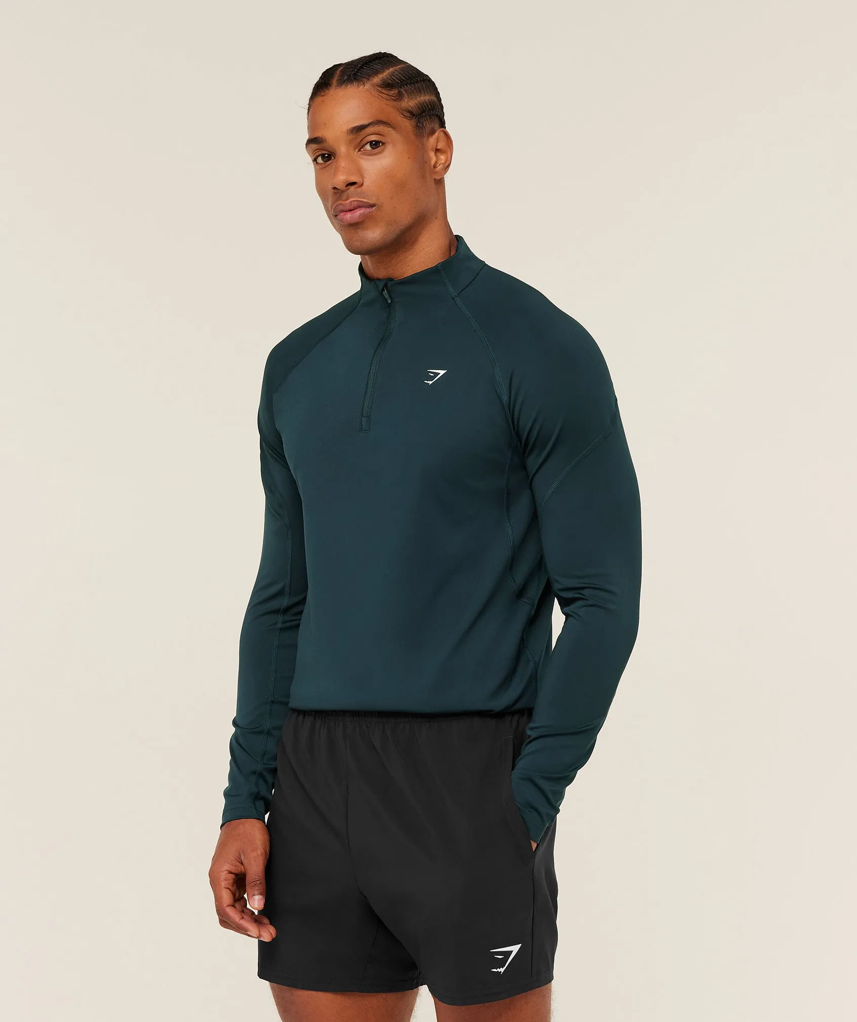 Gymshark Performance 1/4 Zip - Deep Petrol Blue sold by Gymshark product image thumbnail 3