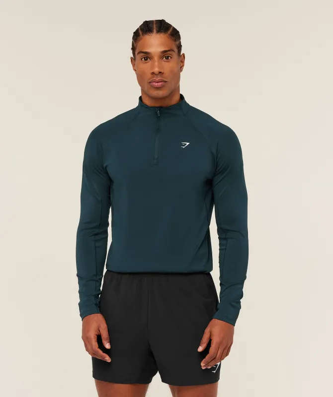 Gymshark Performance 1/4 Zip - Deep Petrol Blue sold by Gymshark