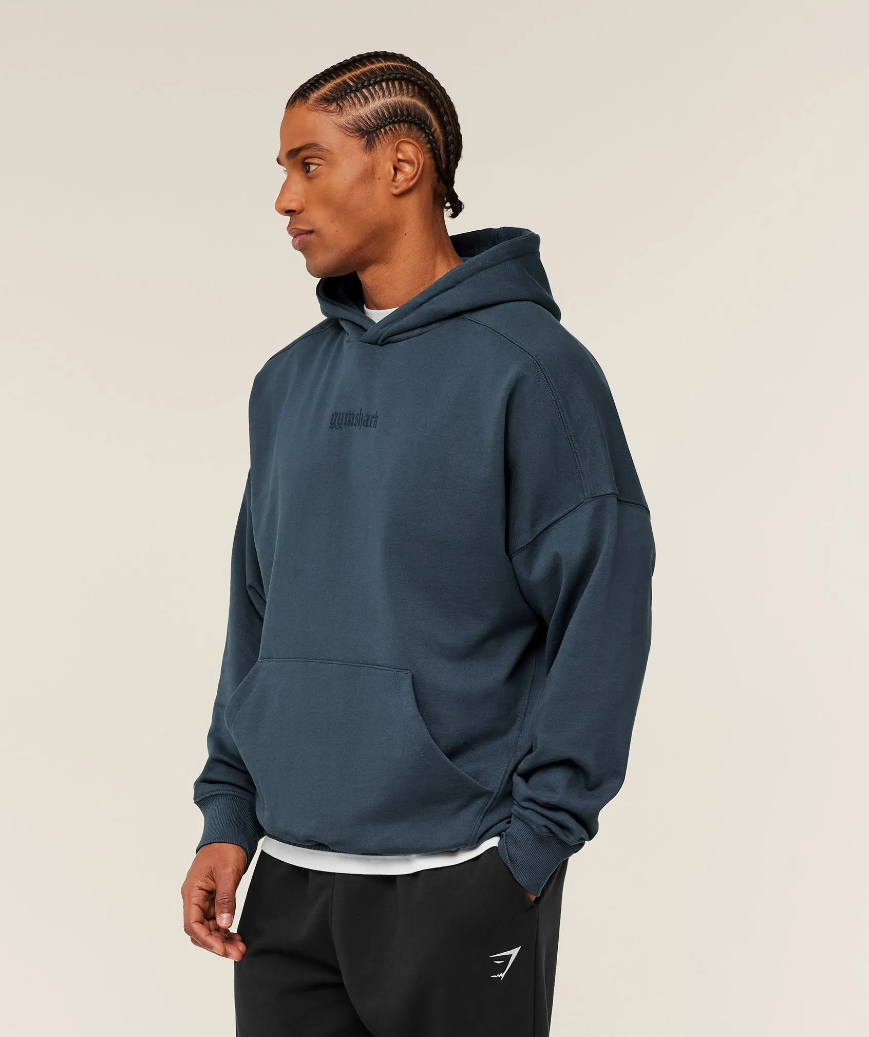 Gymshark Olde English Hoodie - GS Stealth Blue sold by Gymshark product image thumbnail 3