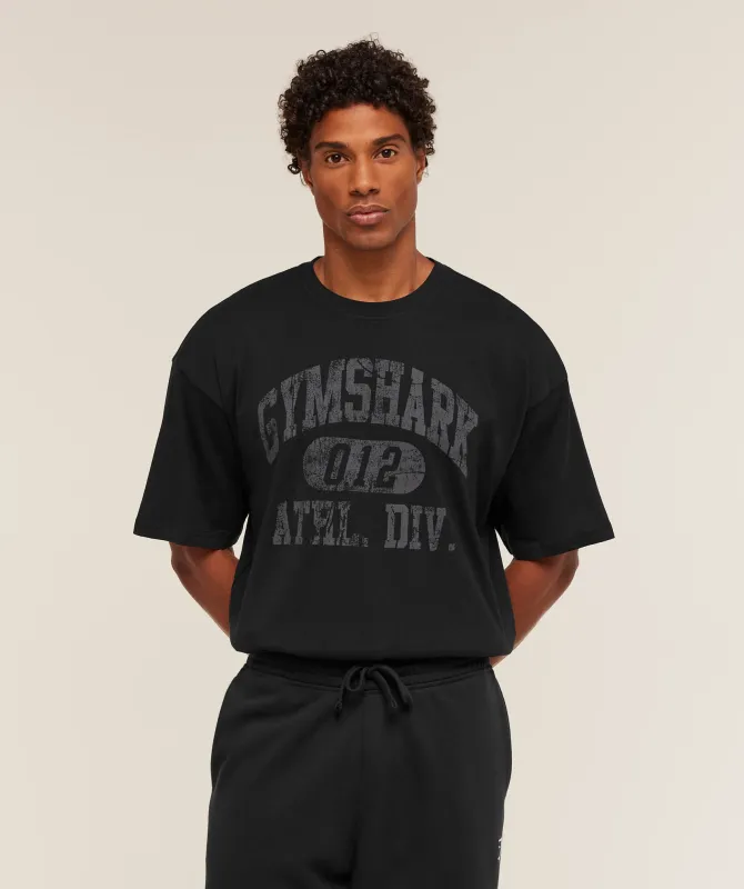 Gymshark Athletic Division Graphic T-Shirt - GS Black sold by Gymshark