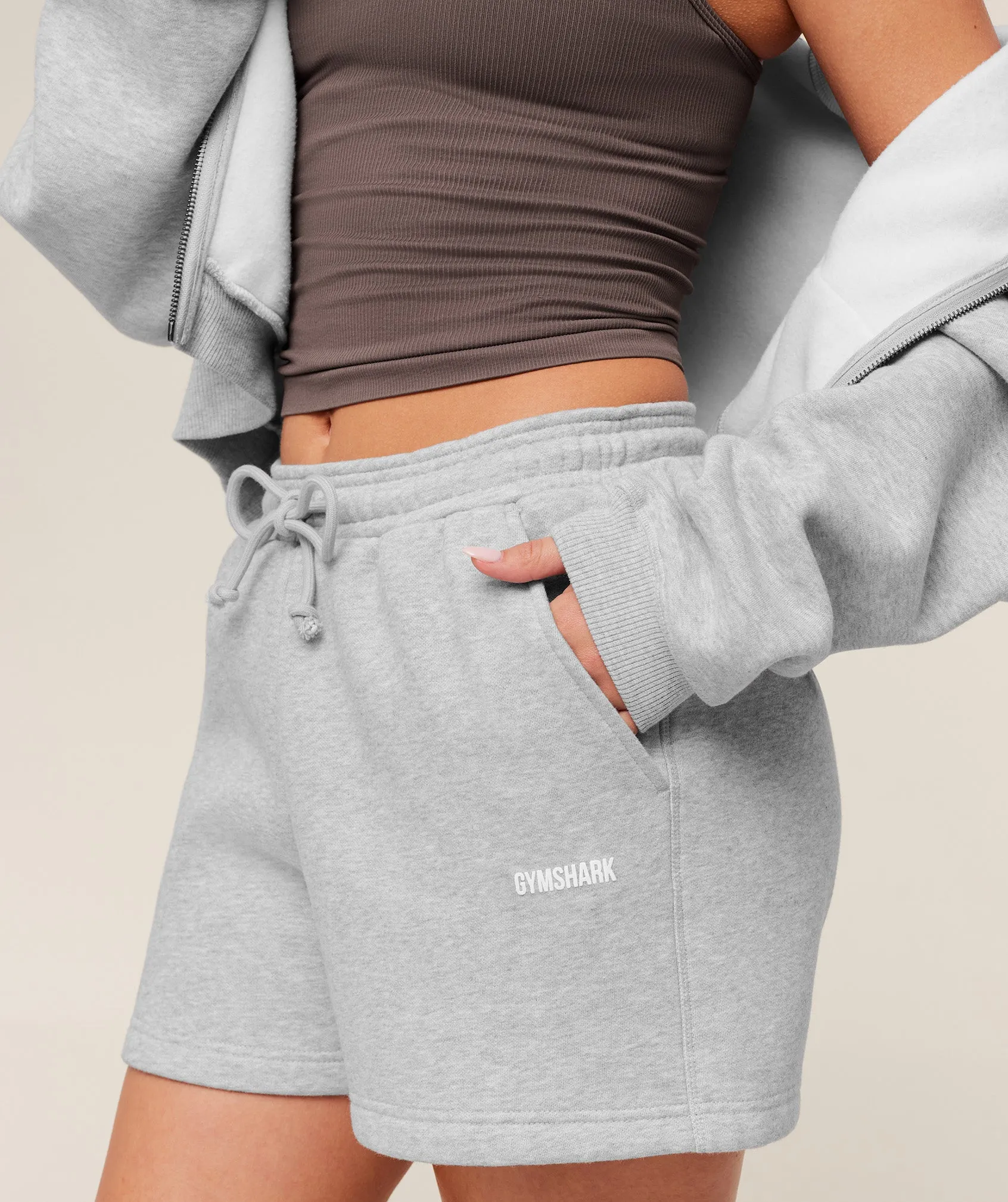 Gymshark Cosy Luxe Shorts - Bros Soft Grey Marl sold by Gymshark product image thumbnail 5