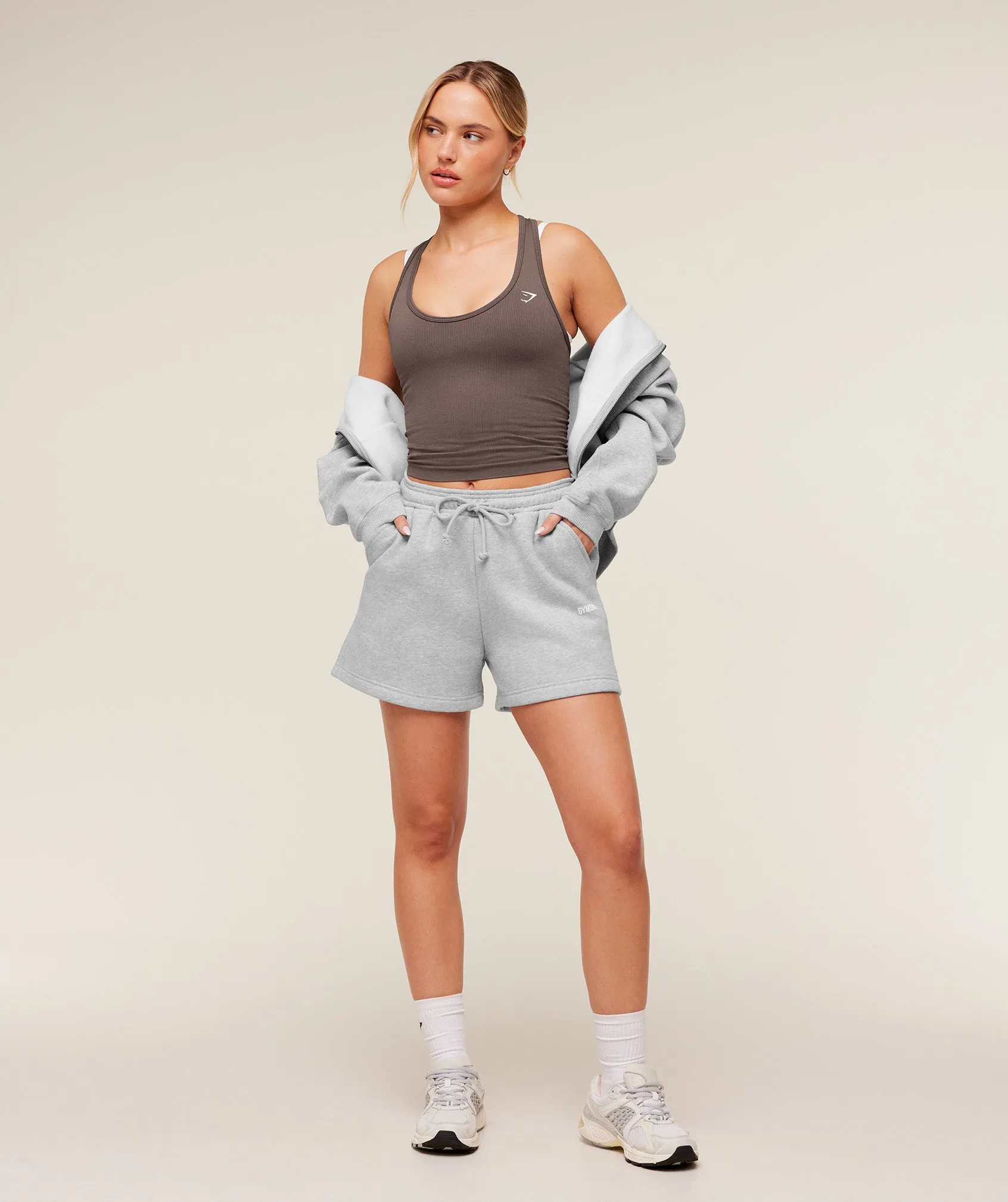 Gymshark Cosy Luxe Shorts - Bros Soft Grey Marl sold by Gymshark product image thumbnail 4