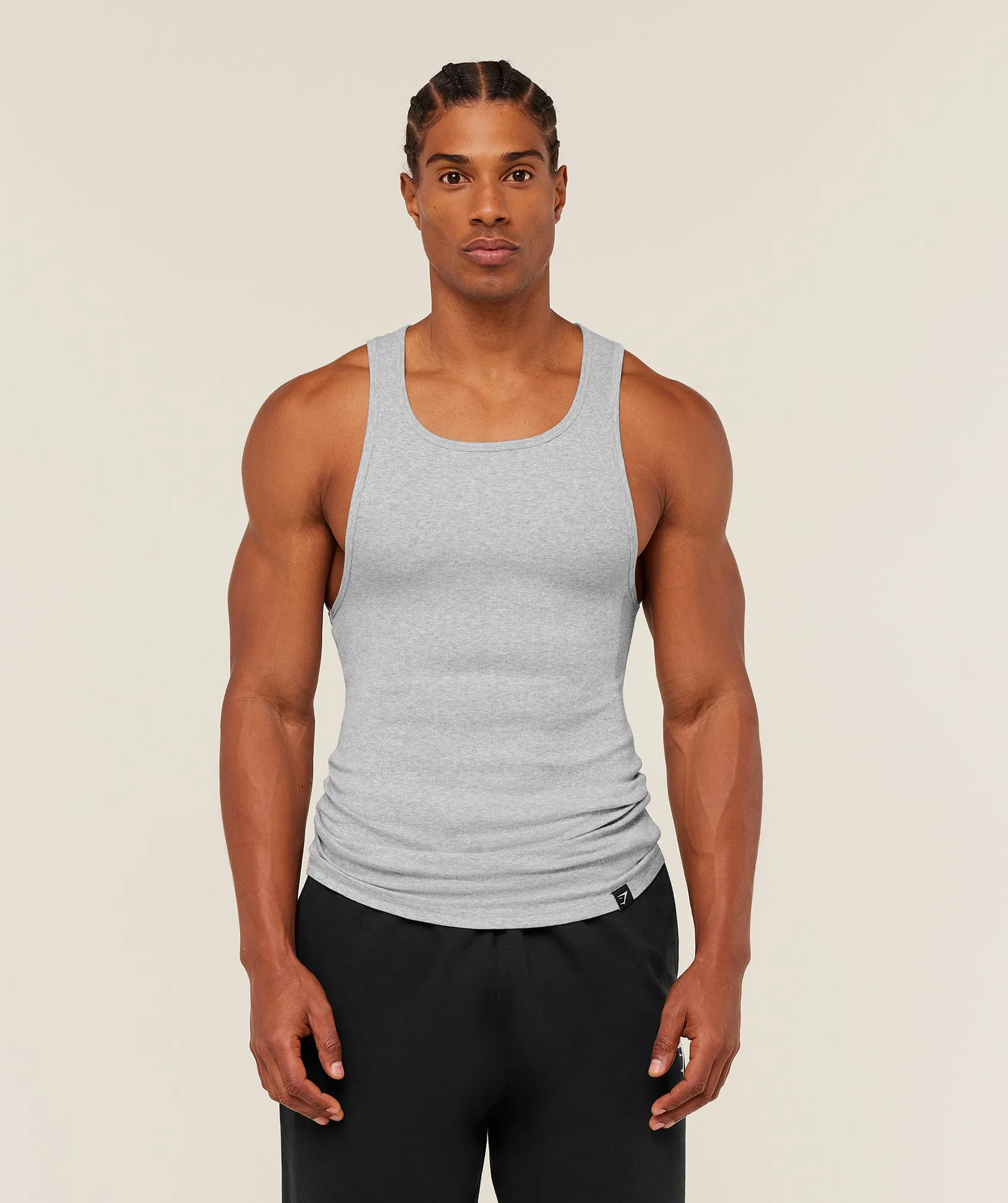 Gymshark Ribbed Tank 1PK - Light Grey Core Marl sold by Gymshark