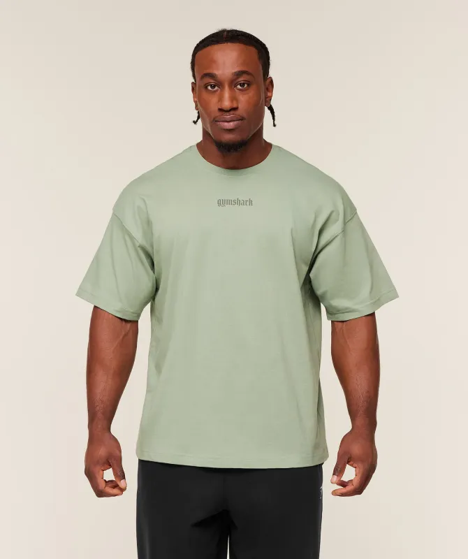 Gymshark Olde English T-Shirt - GS Haze Green sold by Gymshark