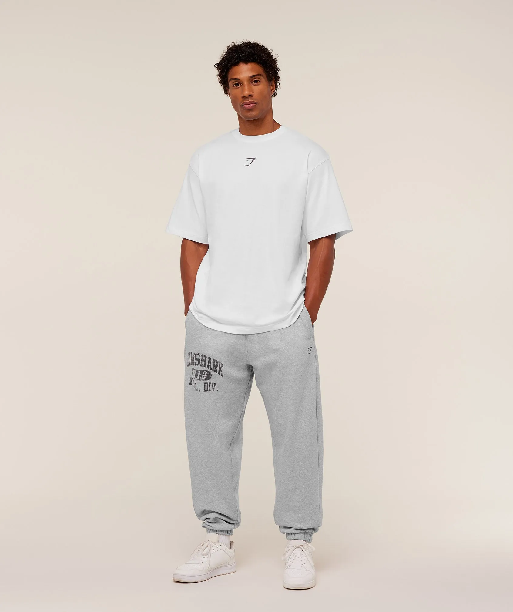 Gymshark Athletic Division Graphic Jogger - Light Grey Core Marl sold by Gymshark product image thumbnail 4