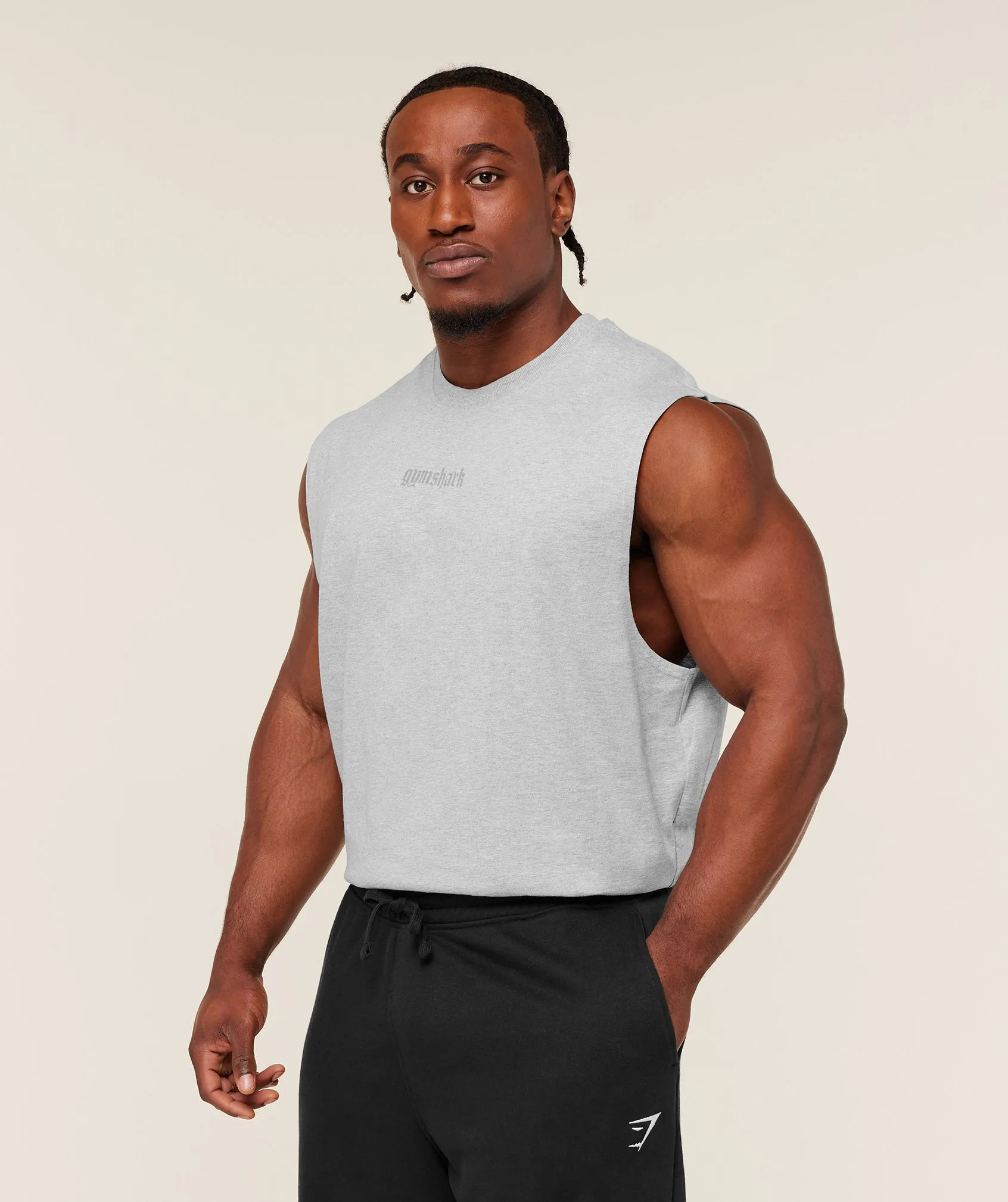 Gymshark Olde English Tank - Bros Soft Grey Marl sold by Gymshark product image thumbnail 3