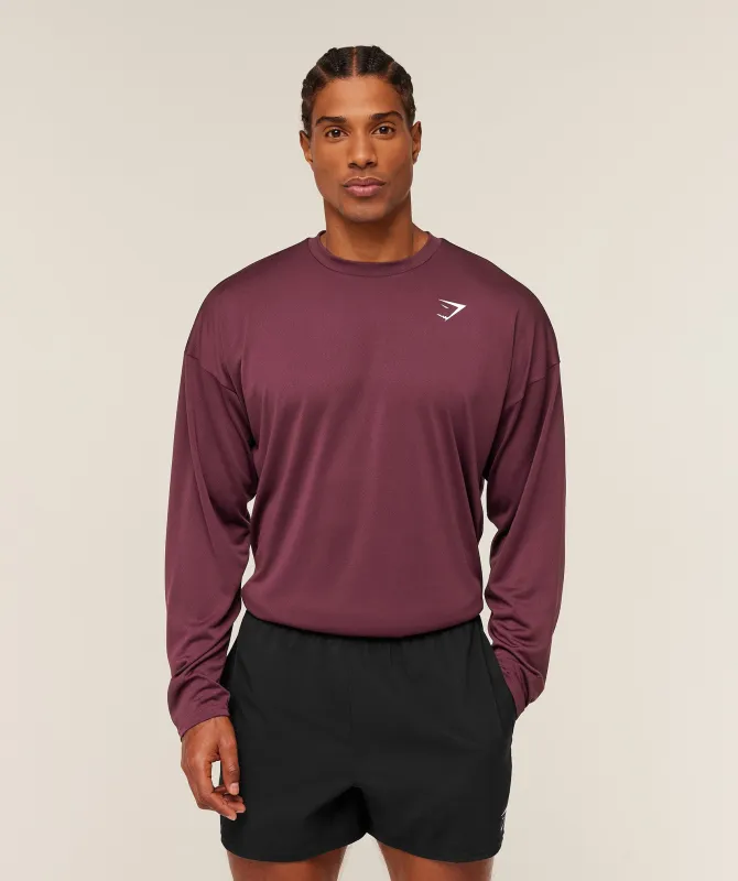 Gymshark Arrival Oversized Long Sleeve T-Shirt - GS Impact Burgundy sold by Gymshark