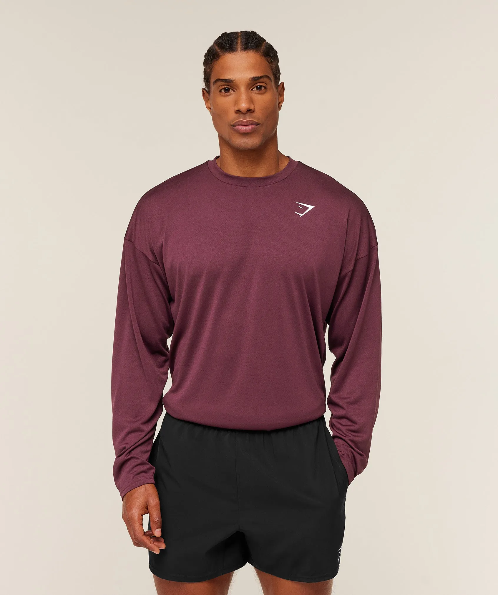 Gymshark Arrival Oversized Long Sleeve T-Shirt - GS Impact Burgundy sold by Gymshark