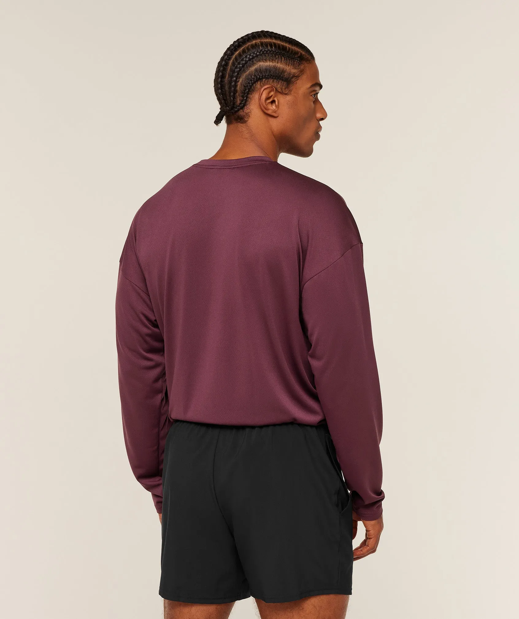 Gymshark Arrival Oversized Long Sleeve T-Shirt - GS Impact Burgundy sold by Gymshark product image thumbnail 2