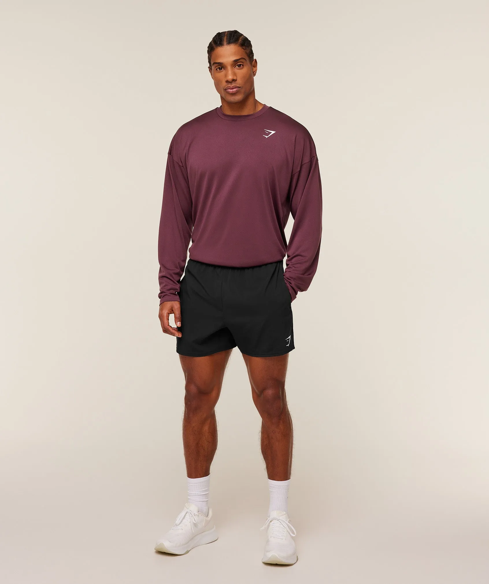 Gymshark Arrival Oversized Long Sleeve T-Shirt - GS Impact Burgundy sold by Gymshark product image thumbnail 4