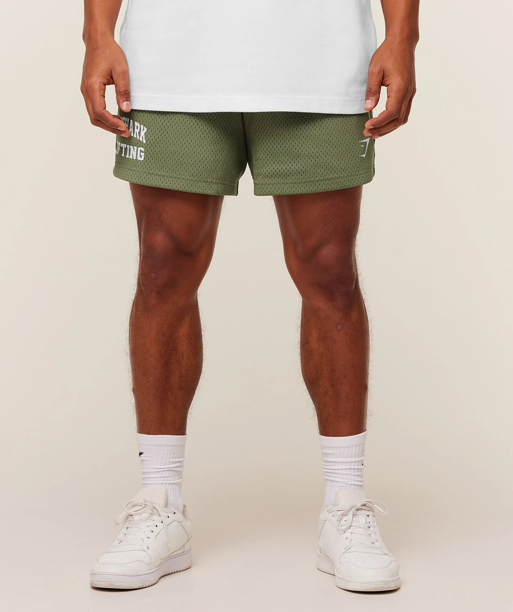 Gymshark Lifting Mesh 5" Shorts - GS Grounded Green sold by Gymshark
