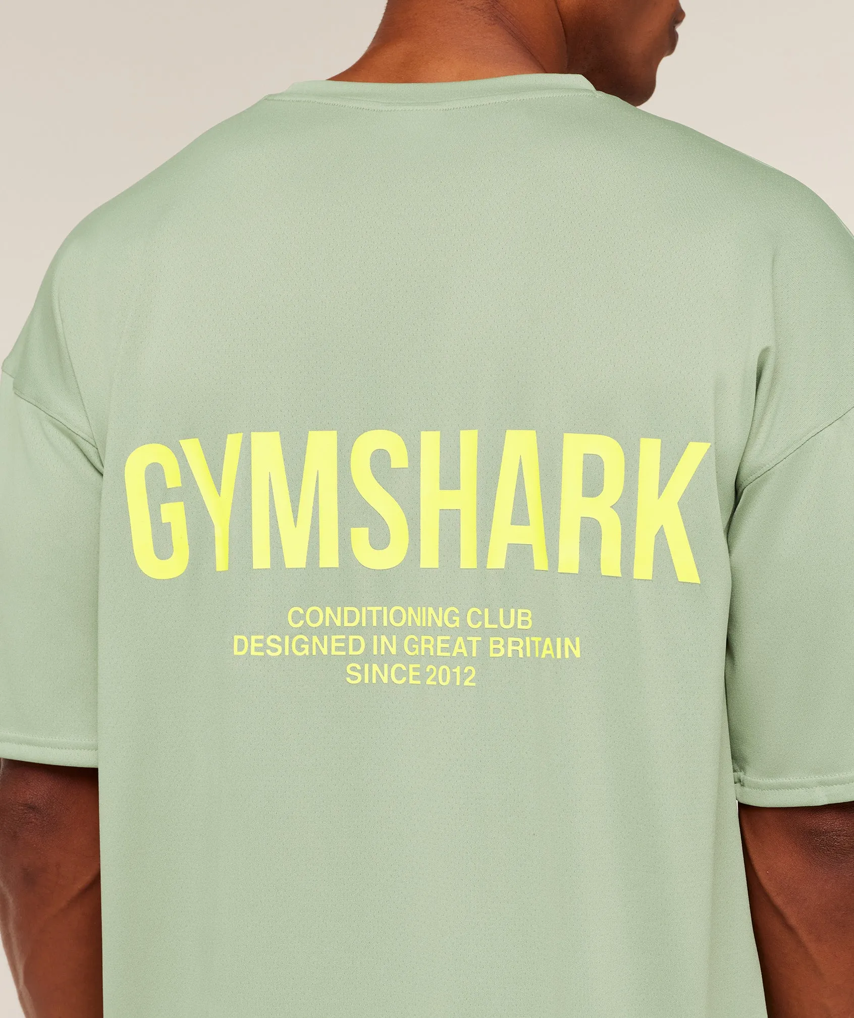 Gymshark Conditioning Club Oversized T-Shirt - GS Haze Green/GS Sorbet Yellow sold by Gymshark product image thumbnail 5