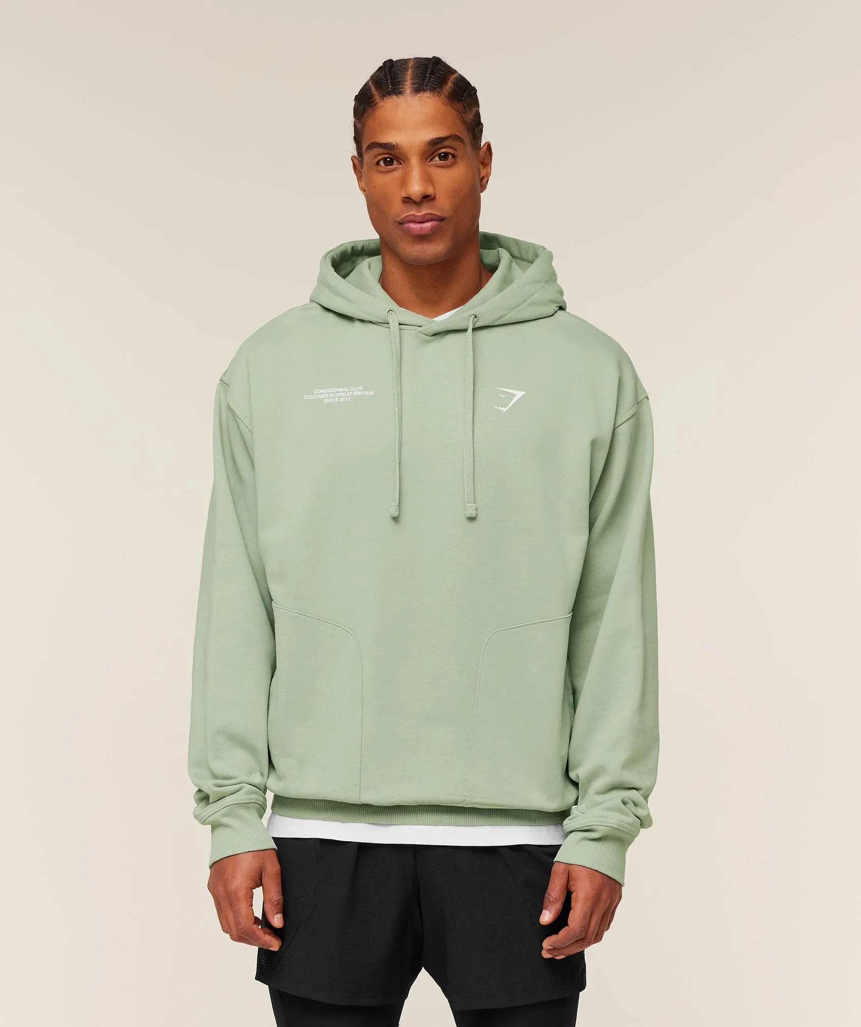 Gymshark Conditioning Club Hoodie - GS HAZE GREEN/GS WHITE sold by Gymshark