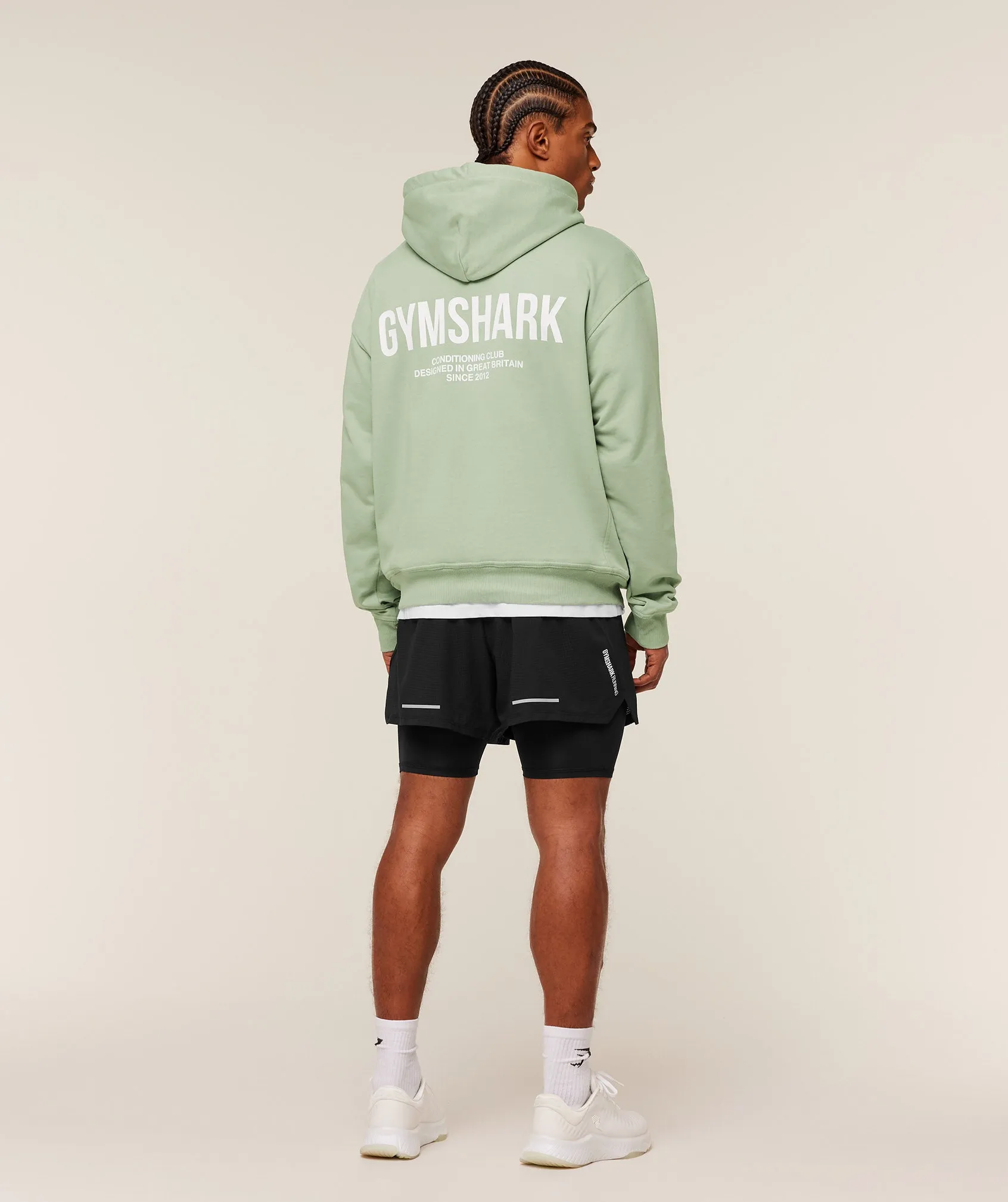 Gymshark Conditioning Club Hoodie - GS HAZE GREEN/GS WHITE sold by Gymshark product image thumbnail 4