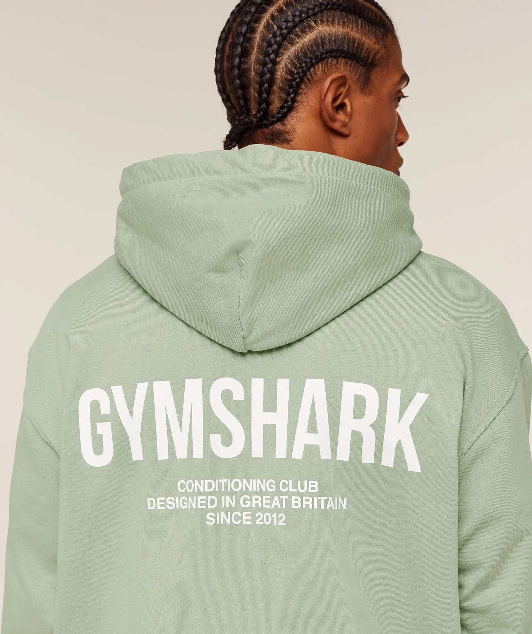 Gymshark Conditioning Club Hoodie - GS HAZE GREEN/GS WHITE sold by Gymshark product image thumbnail 5