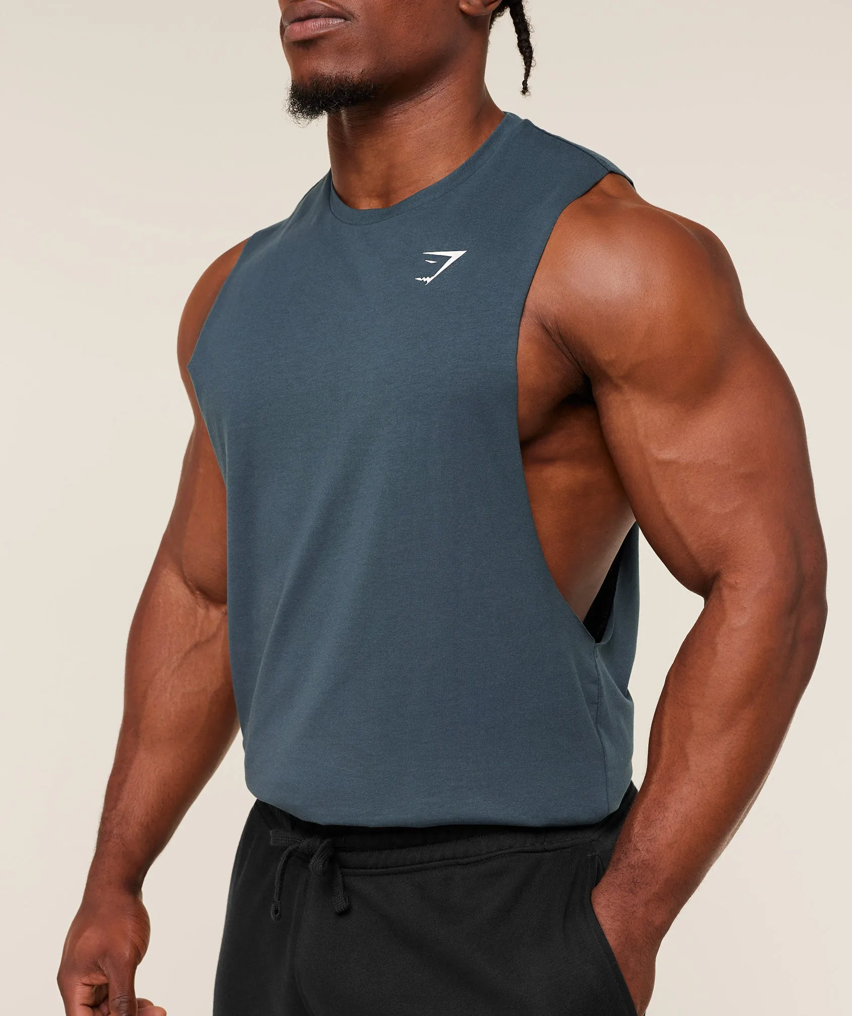 Gymshark Critical 2.0 Drop Arm Tank - GS Stealth Blue sold by Gymshark product image thumbnail 5