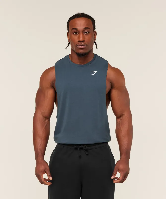 Gymshark Critical 2.0 Drop Arm Tank - GS Stealth Blue sold by Gymshark