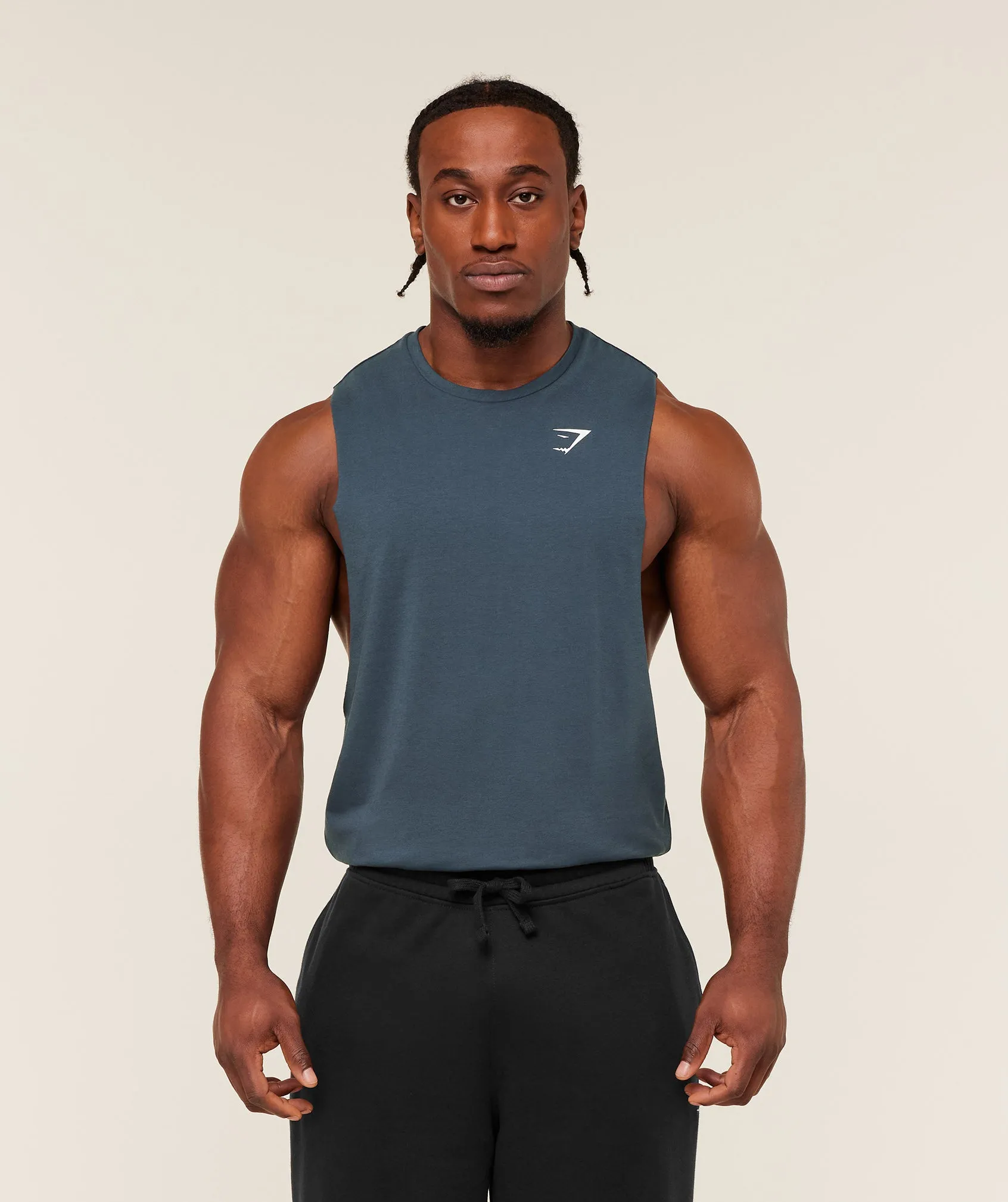 Gymshark Critical 2.0 Drop Arm Tank - GS Stealth Blue sold by Gymshark
