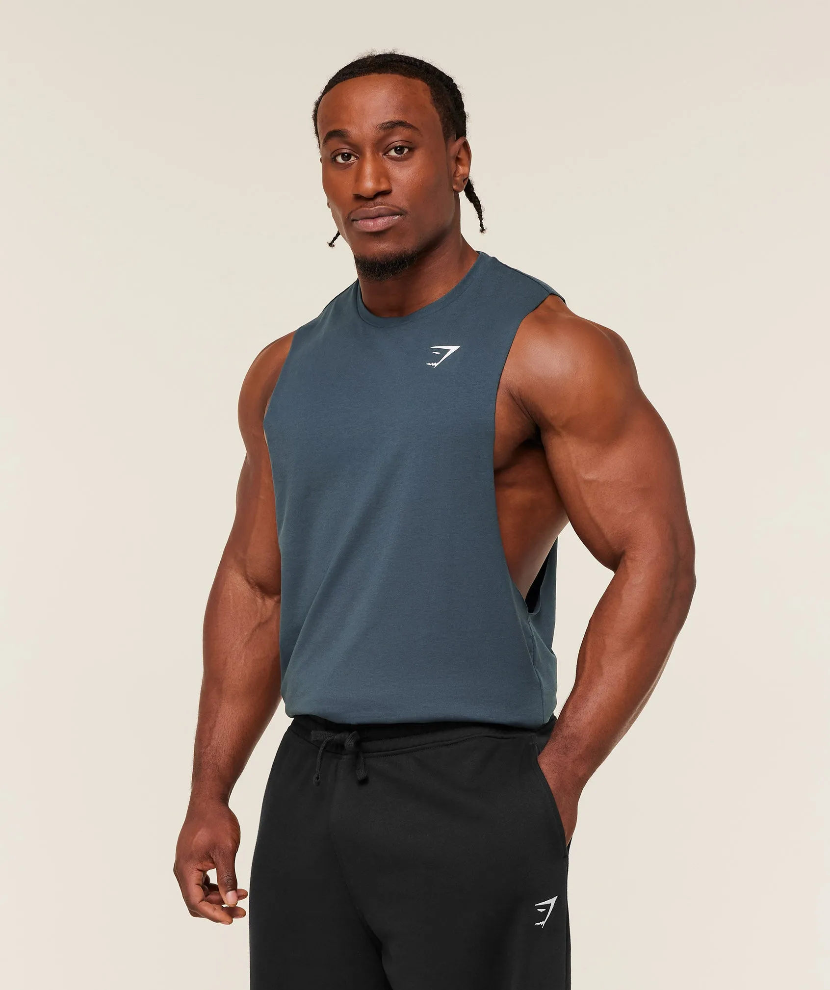 Gymshark Critical 2.0 Drop Arm Tank - GS Stealth Blue sold by Gymshark product image thumbnail 3