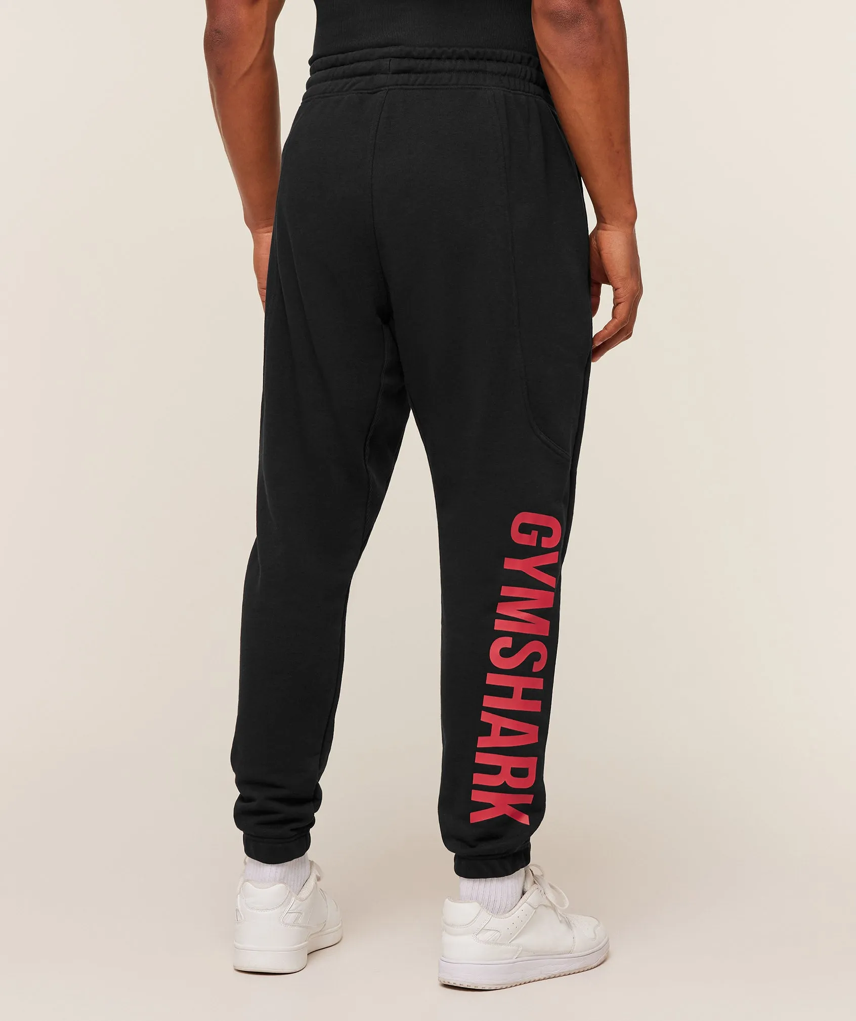 Gymshark Power Wordmark Joggers - Black/Conditioning Red sold by Gymshark product image thumbnail 2