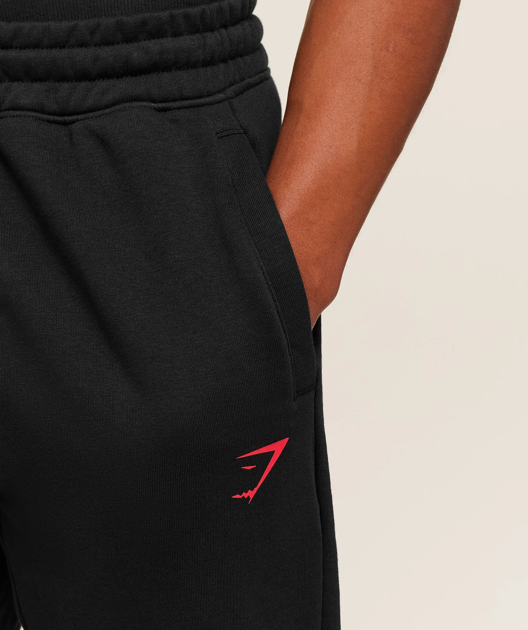 Gymshark Power Wordmark Joggers - Black/Conditioning Red sold by Gymshark product image thumbnail 5