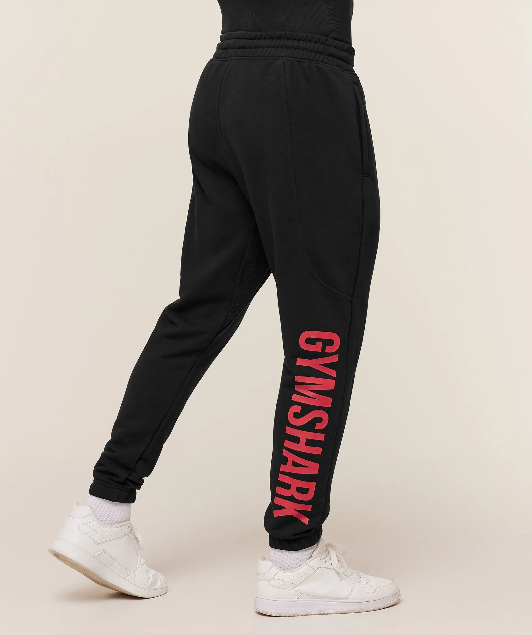 Gymshark Power Wordmark Joggers - Black/Conditioning Red sold by Gymshark product image thumbnail 3
