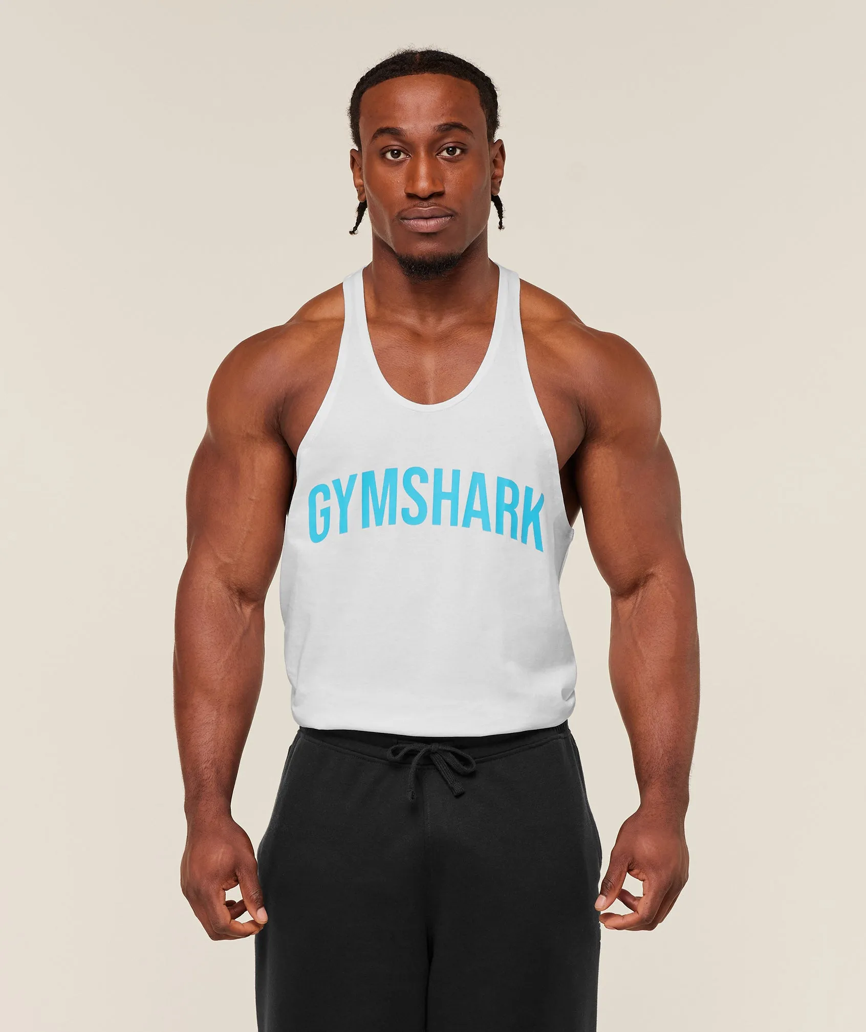Gymshark Power Stringer - GS White/GS Brand Blue sold by Gymshark