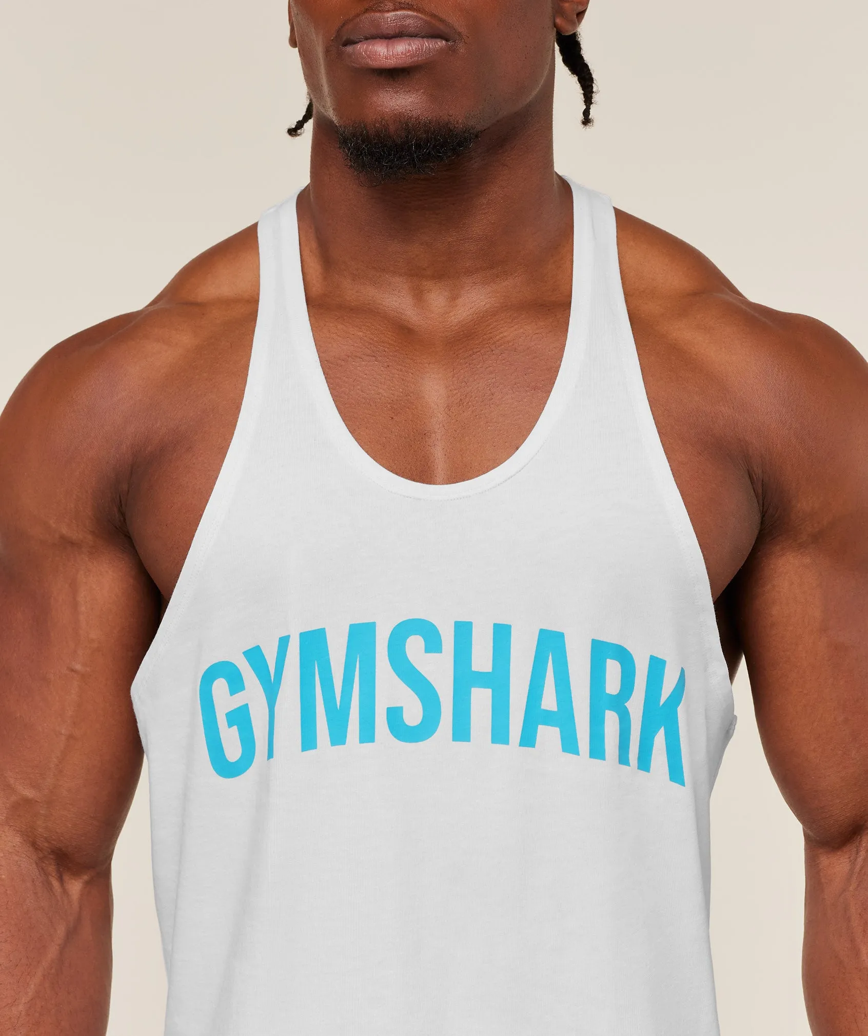Gymshark Power Stringer - GS White/GS Brand Blue sold by Gymshark product image thumbnail 5