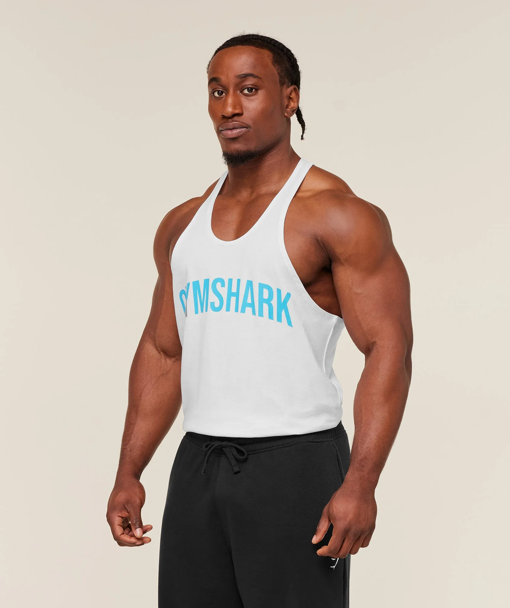 Gymshark Power Stringer - GS White/GS Brand Blue sold by Gymshark product image thumbnail 3