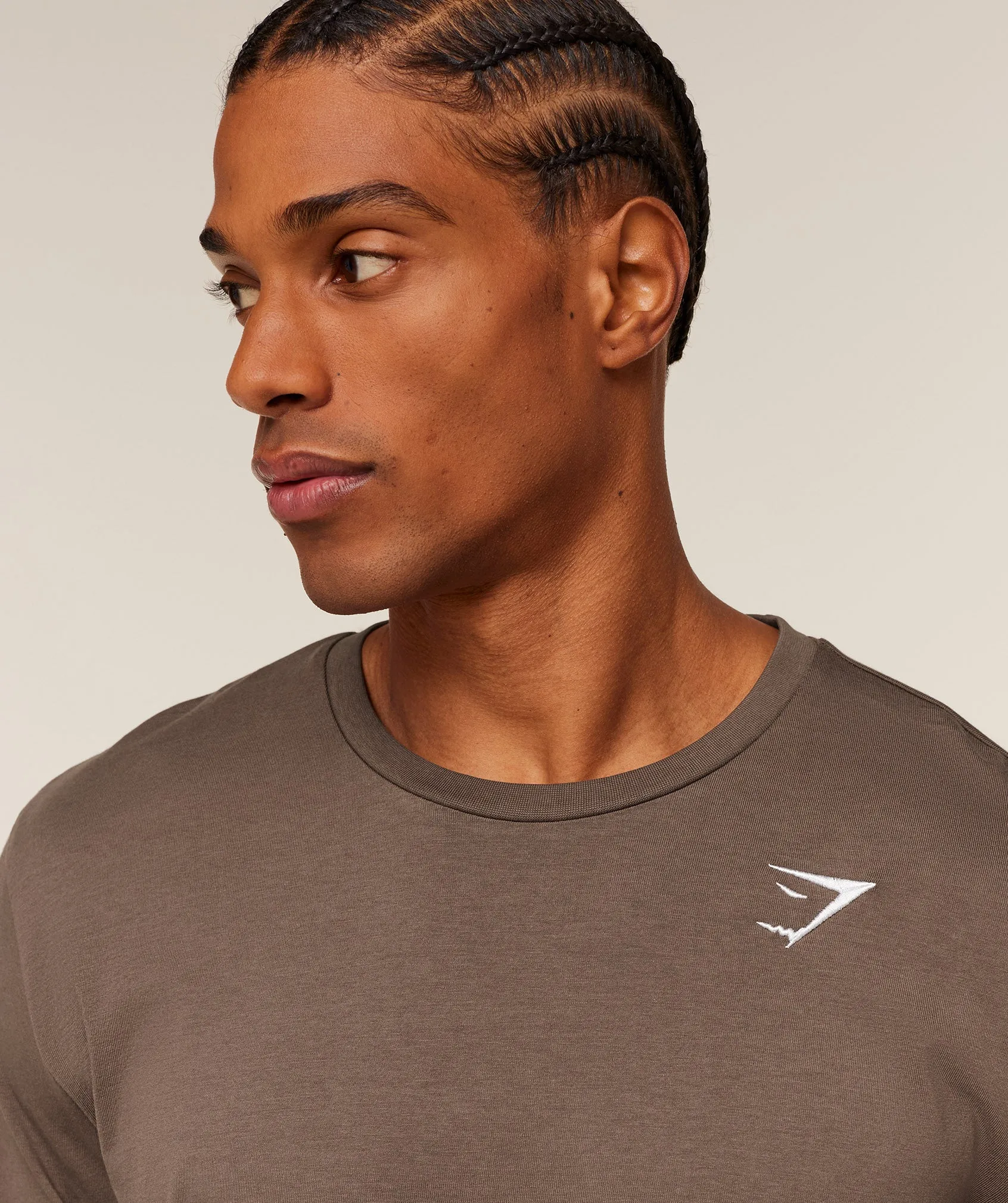 Gymshark Crest Long Sleeve T-Shirt - Soft Brown sold by Gymshark product image thumbnail 5