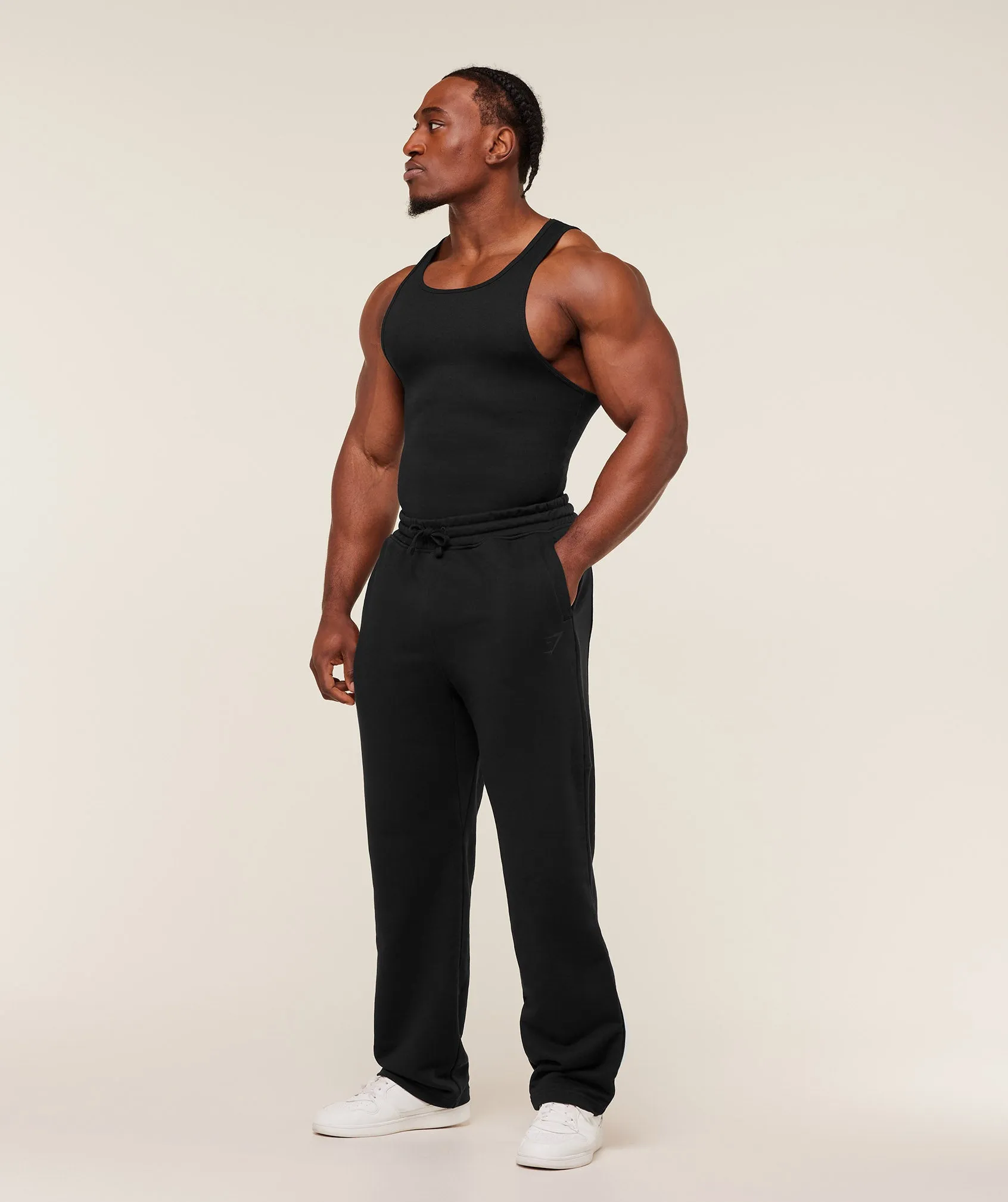 Gymshark Power Straight Leg Pants - GS Black/GS Asphalt Grey sold by Gymshark product image thumbnail 4