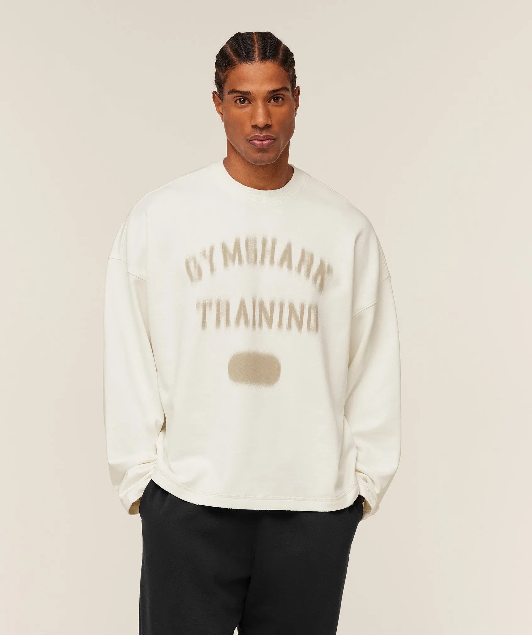 Gymshark Re-Rack Crew Neck Pullover - GS Soft White sold by Gymshark