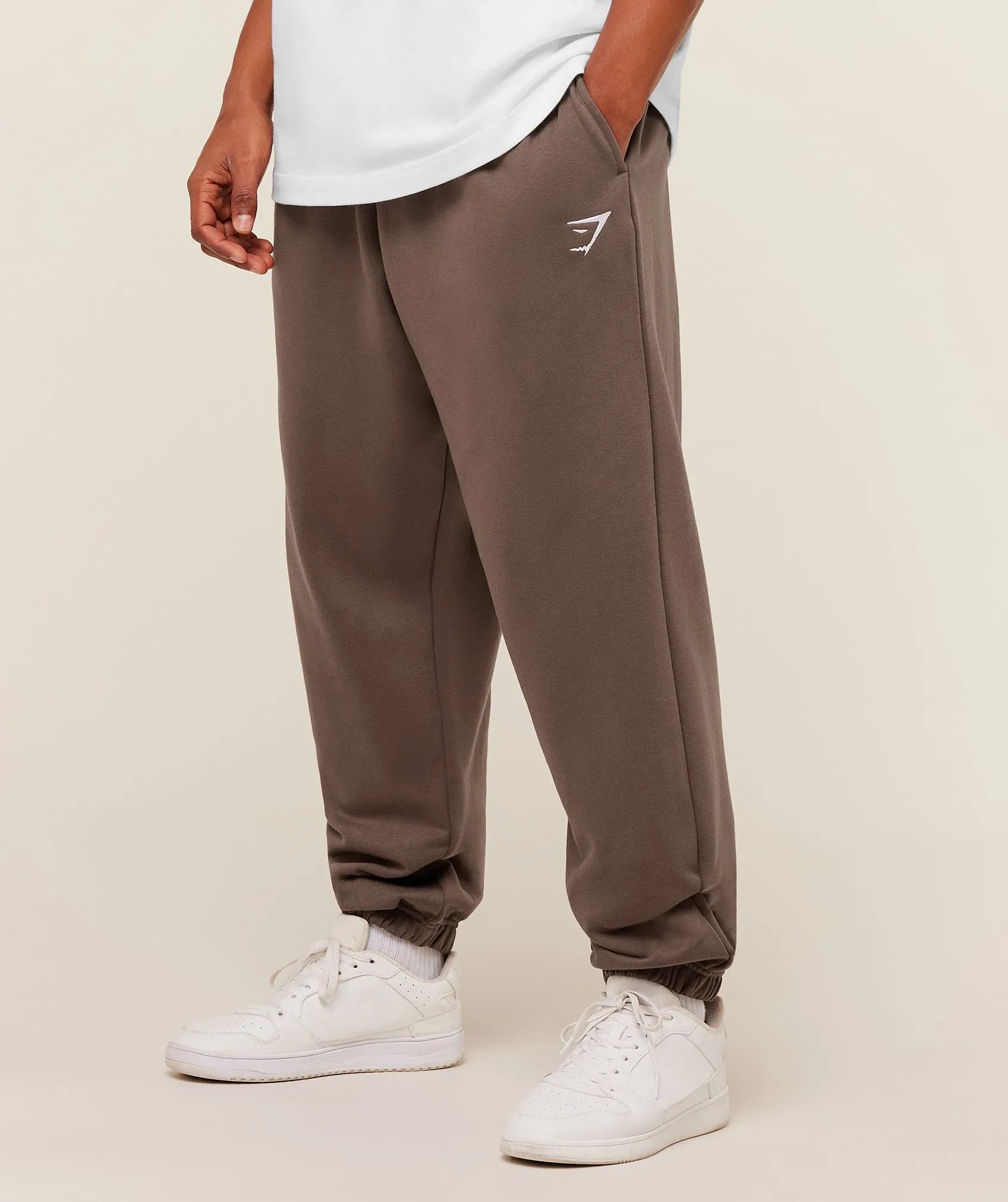 Gymshark Crest Oversized Joggers - Soft Brown sold by Gymshark product image thumbnail 3