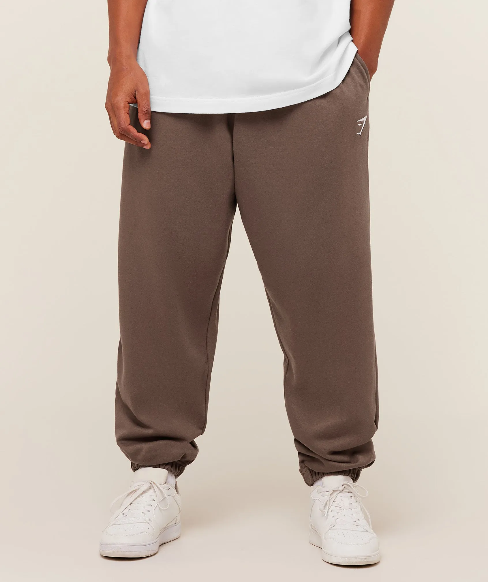 Gymshark Crest Oversized Joggers - Soft Brown sold by Gymshark