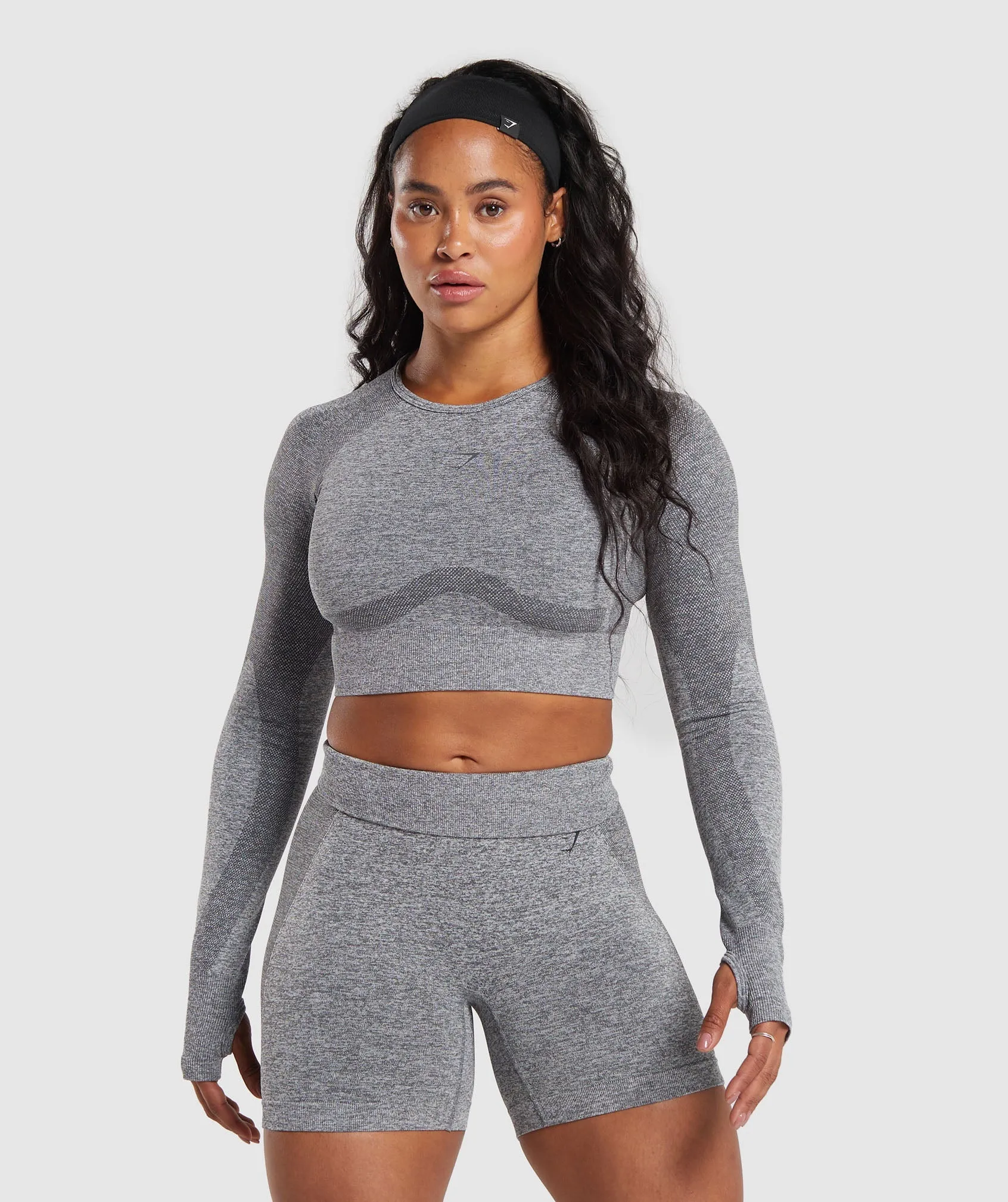 Gymshark Flex Long Sleeve Crop Top - Charcoal Grey Marl sold by Gymshark