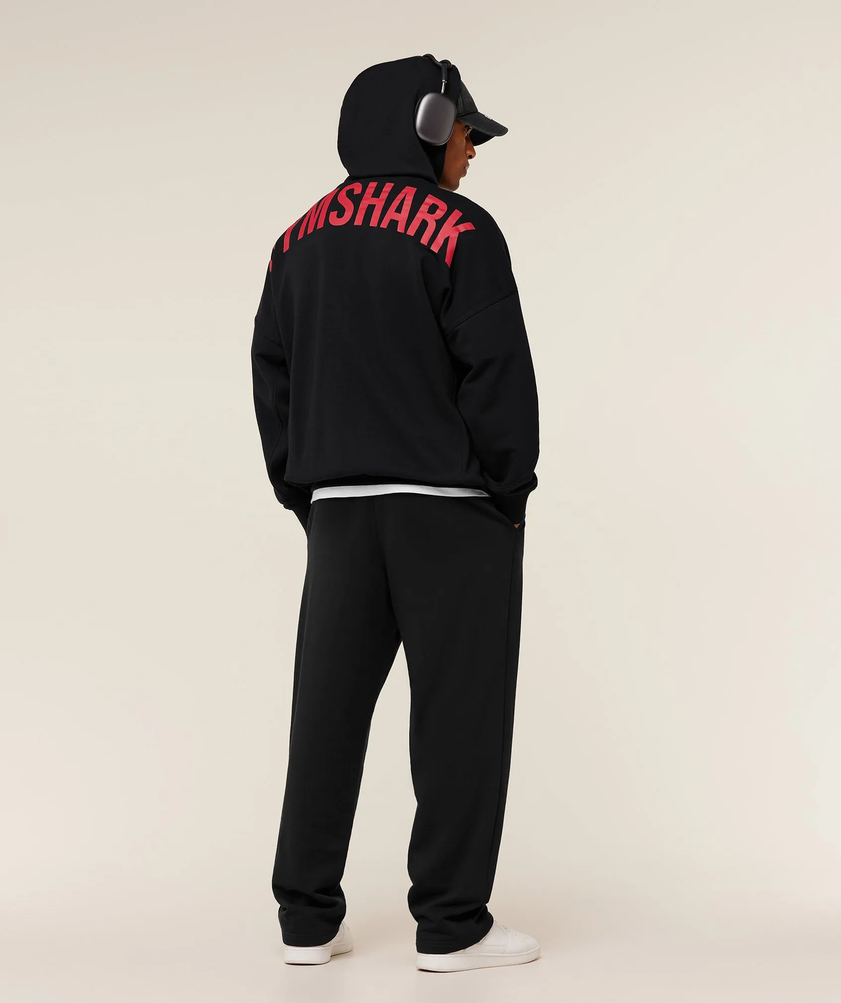 Gymshark Power Zip Up Hoodie - Black/Conditioning Red sold by Gymshark product image thumbnail 4