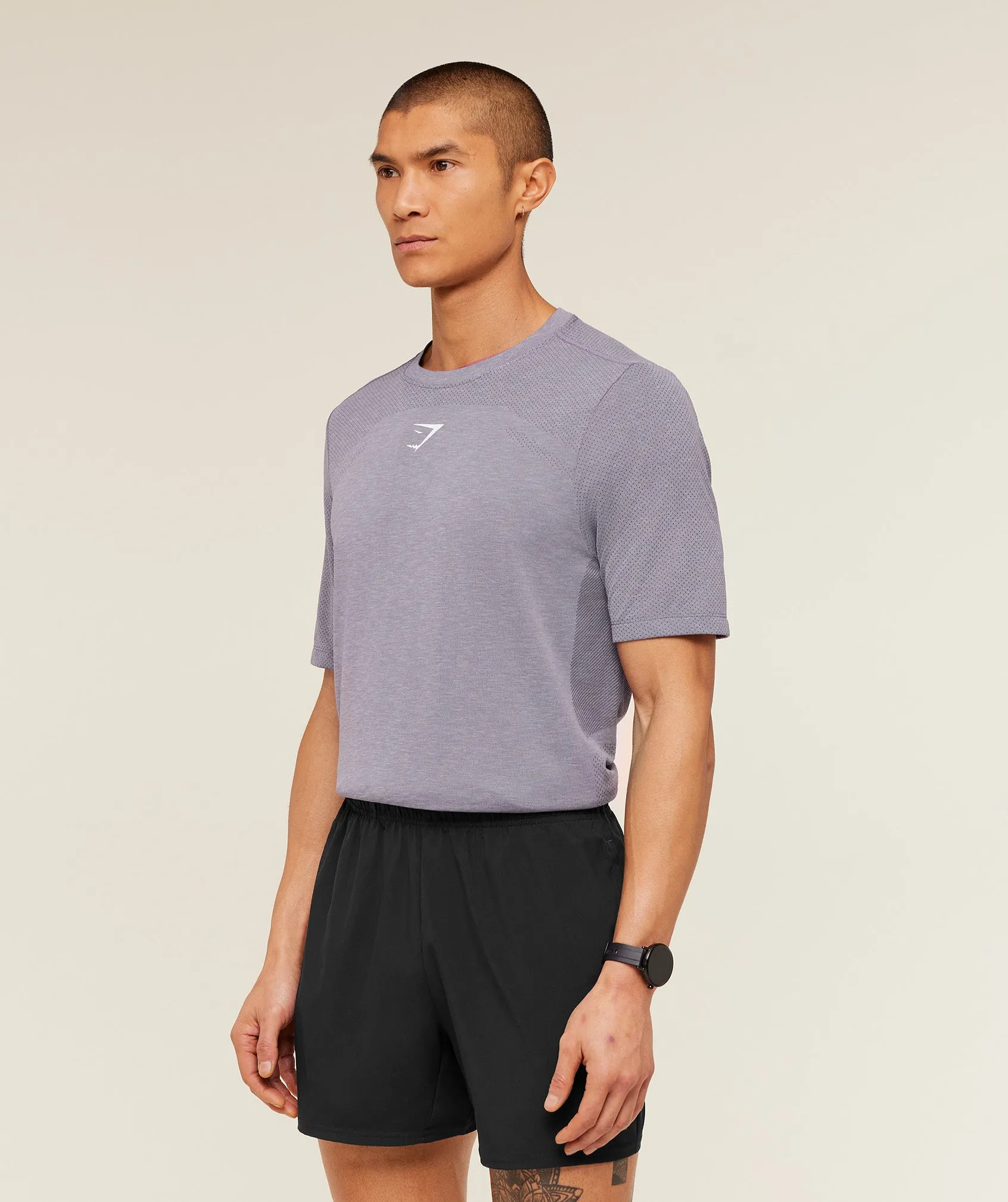 Gymshark Lightweight Seamless T-Shirt - GS Fog Purple/ Marl sold by Gymshark product image thumbnail 3